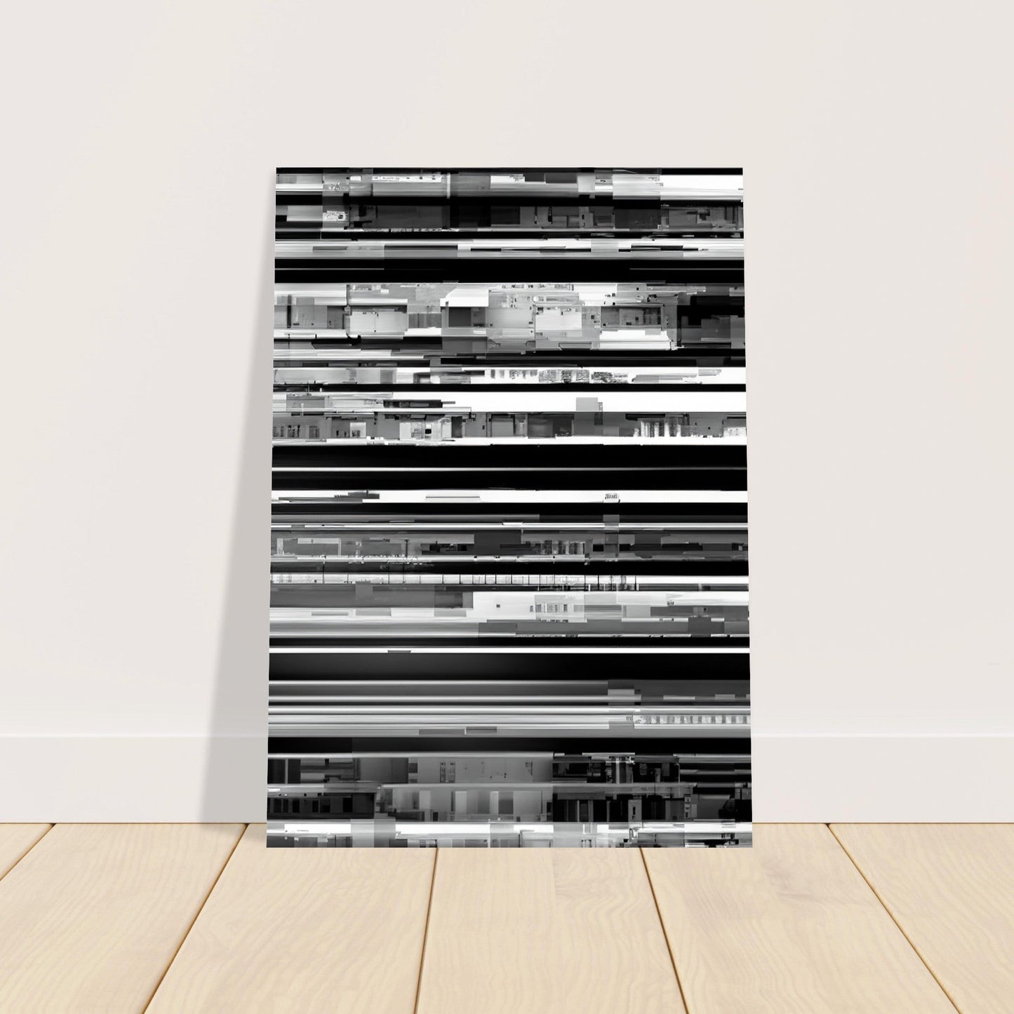 Glitch 'Black & White' - Premium Matte Paper Poster
