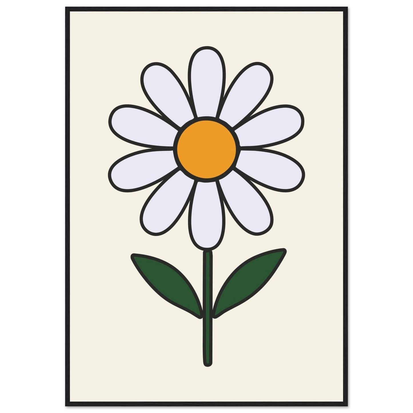Daisy Flower - Premium Matte Paper Wooden Framed Poster