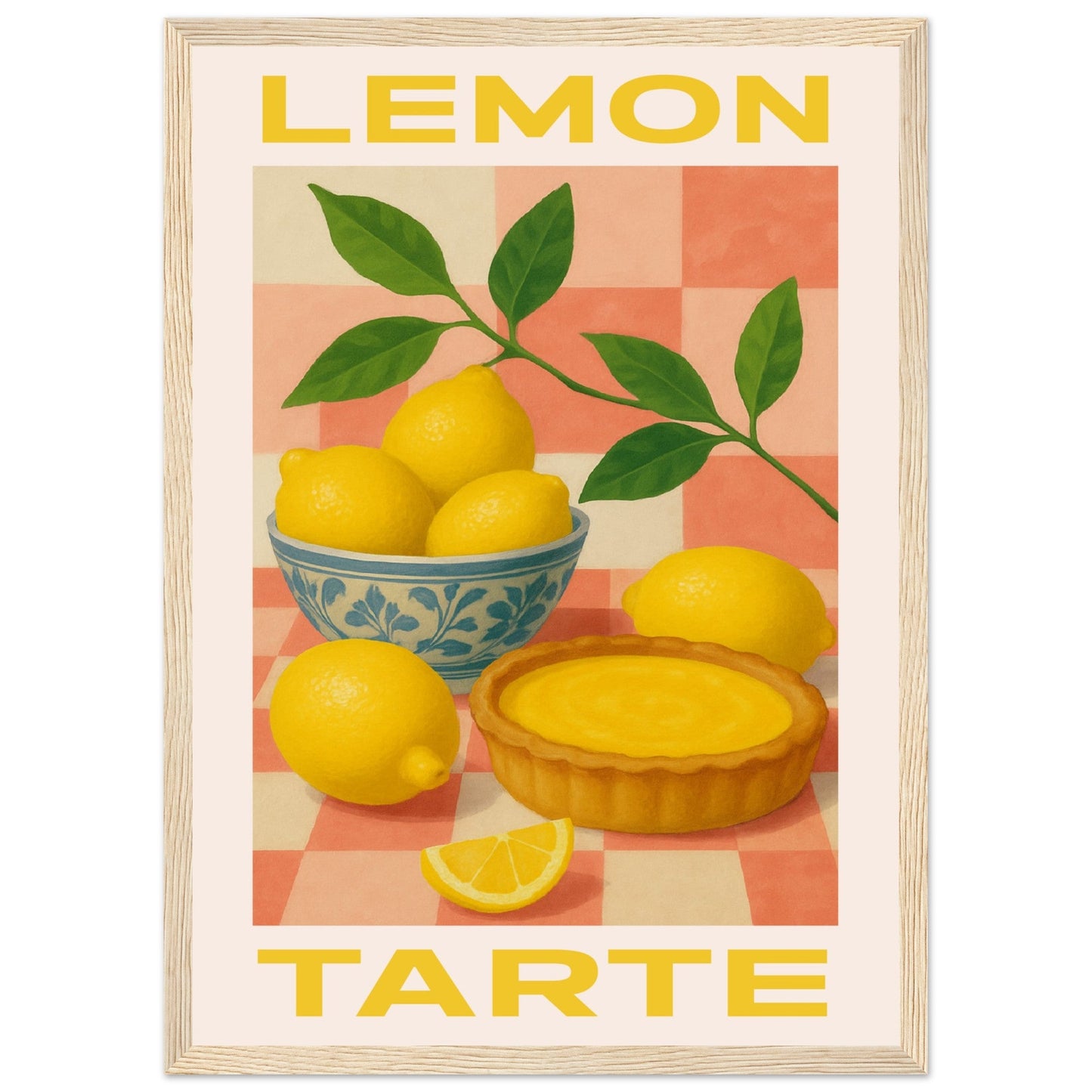 Fruity 'Lemon Tarte' - Premium Matte Paper Wooden Framed Poster