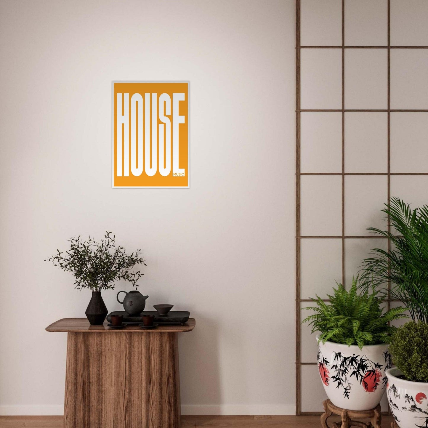 Music HOUSE - Premium Matte Paper Wooden Framed Poster