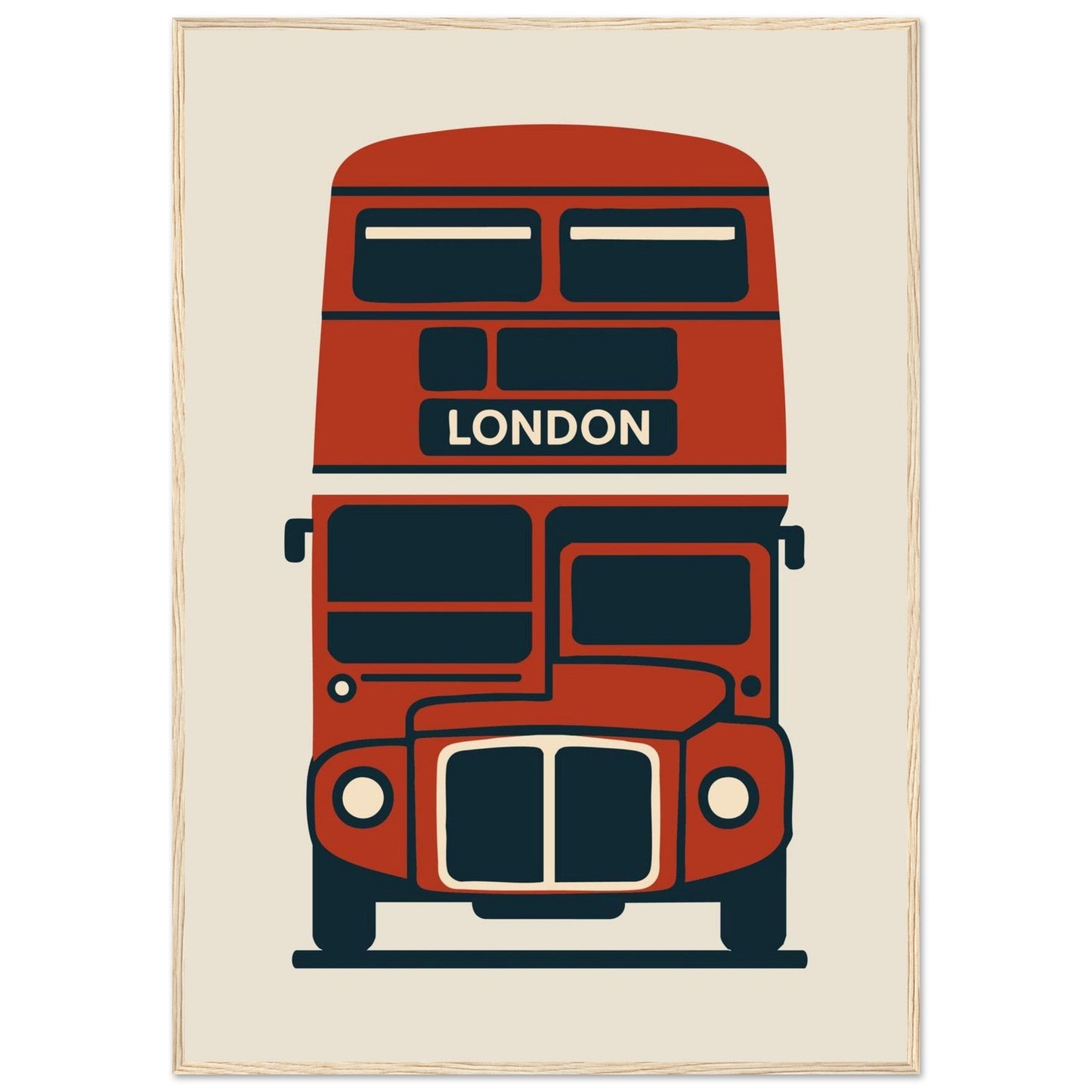 Cities/ Places 'Bus' - Premium Matte Paper Wooden Framed Poster