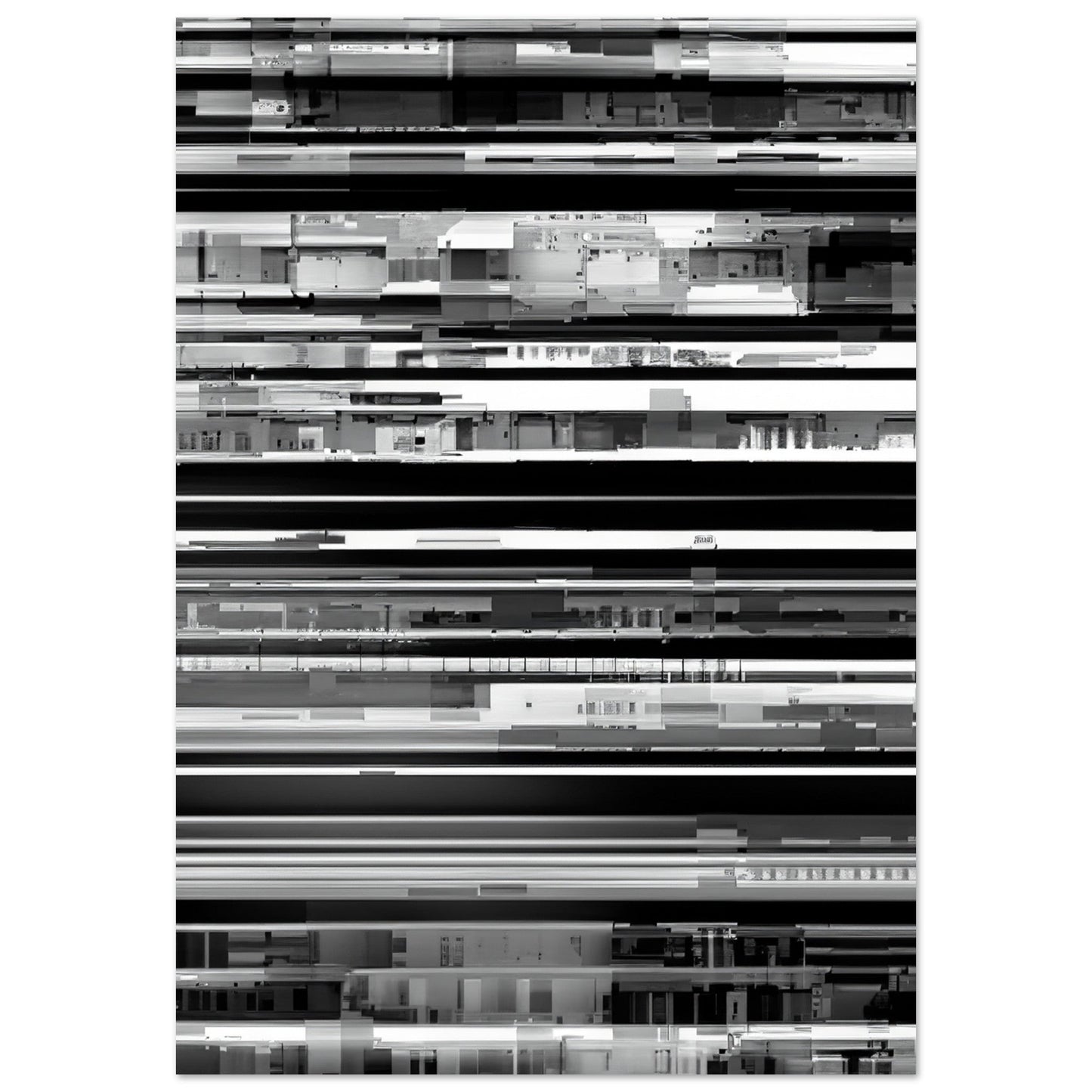 Glitch 'Black & White' - Premium Matte Paper Poster