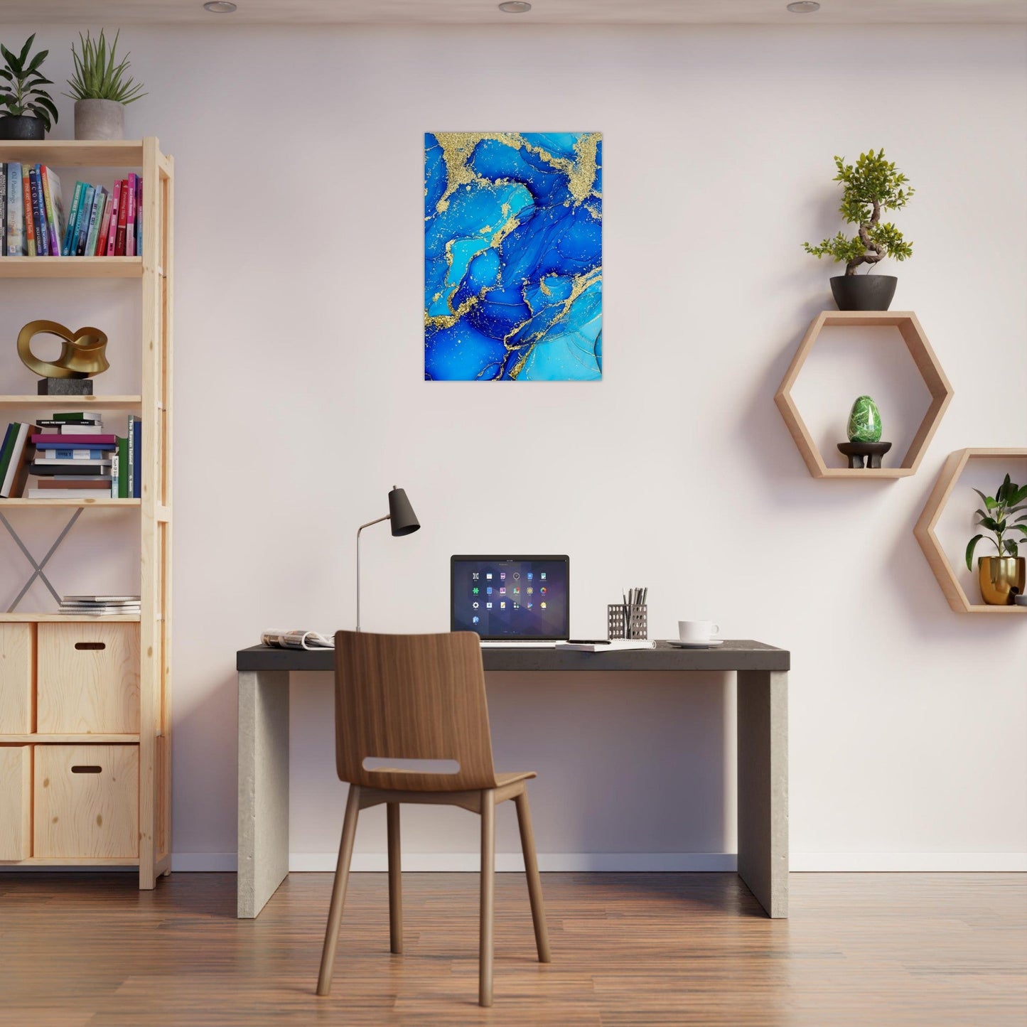 Marble 'Blue & Gold' - Premium Matte Paper Poster