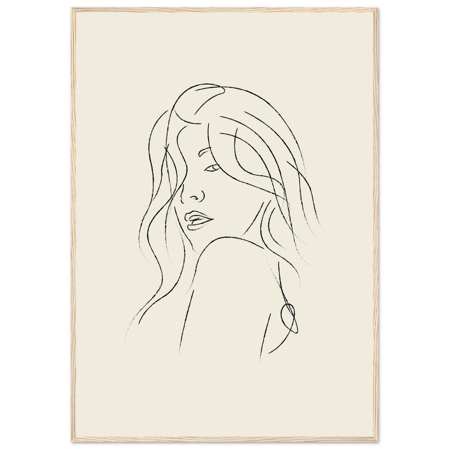 Line Art 'The Pose' - Premium Matte Paper Wooden Framed Poster