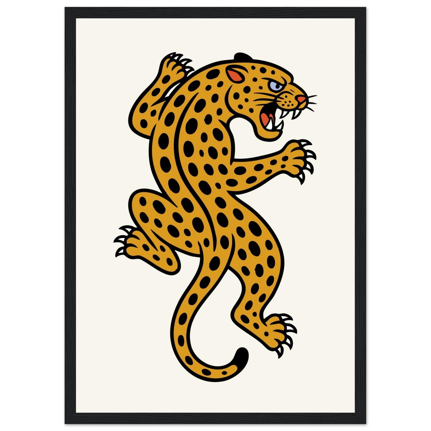 Leopard Traditional - Premium Matte Paper Wooden Framed Poster