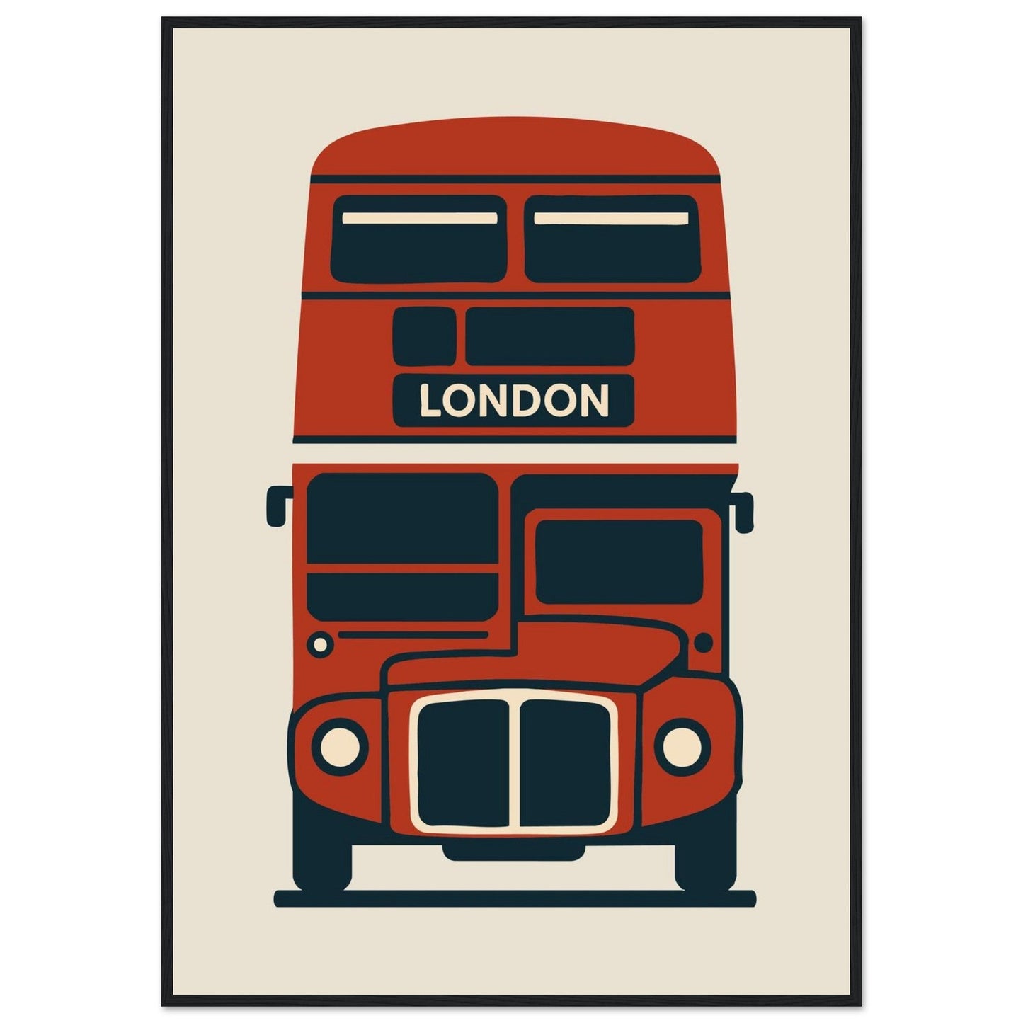 Cities/ Places 'Bus' - Premium Matte Paper Wooden Framed Poster