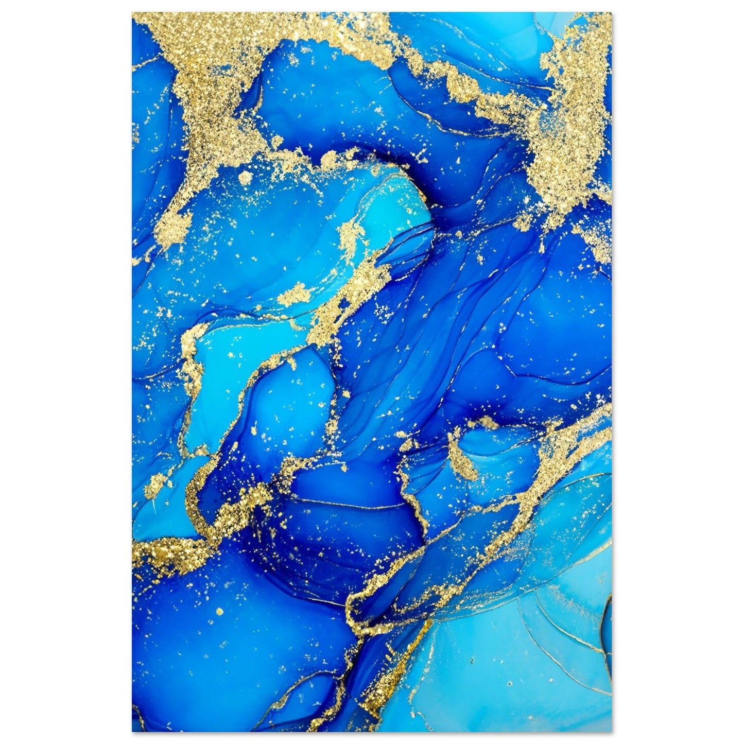 Marble 'Blue & Gold' - Premium Matte Paper Poster