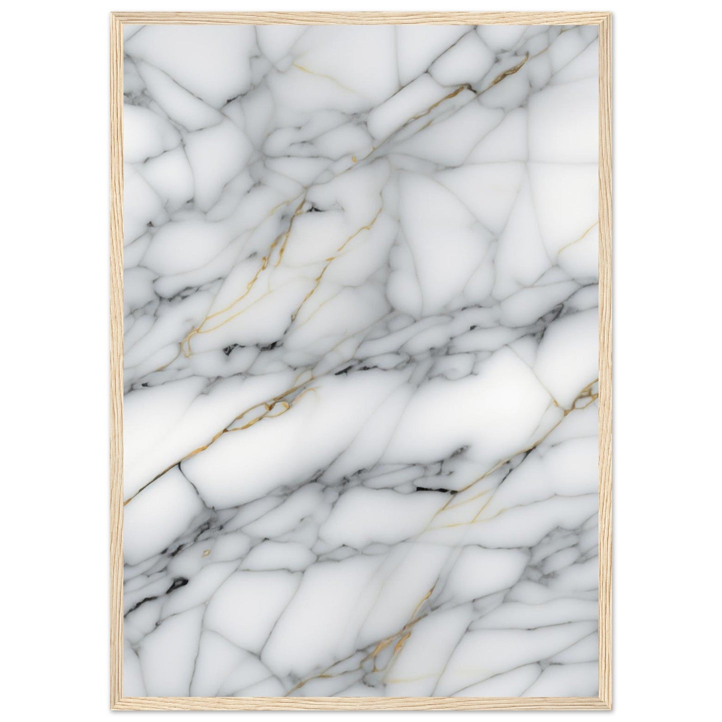 Marble 'Grey' - Premium Matte Paper Wooden Framed Poster
