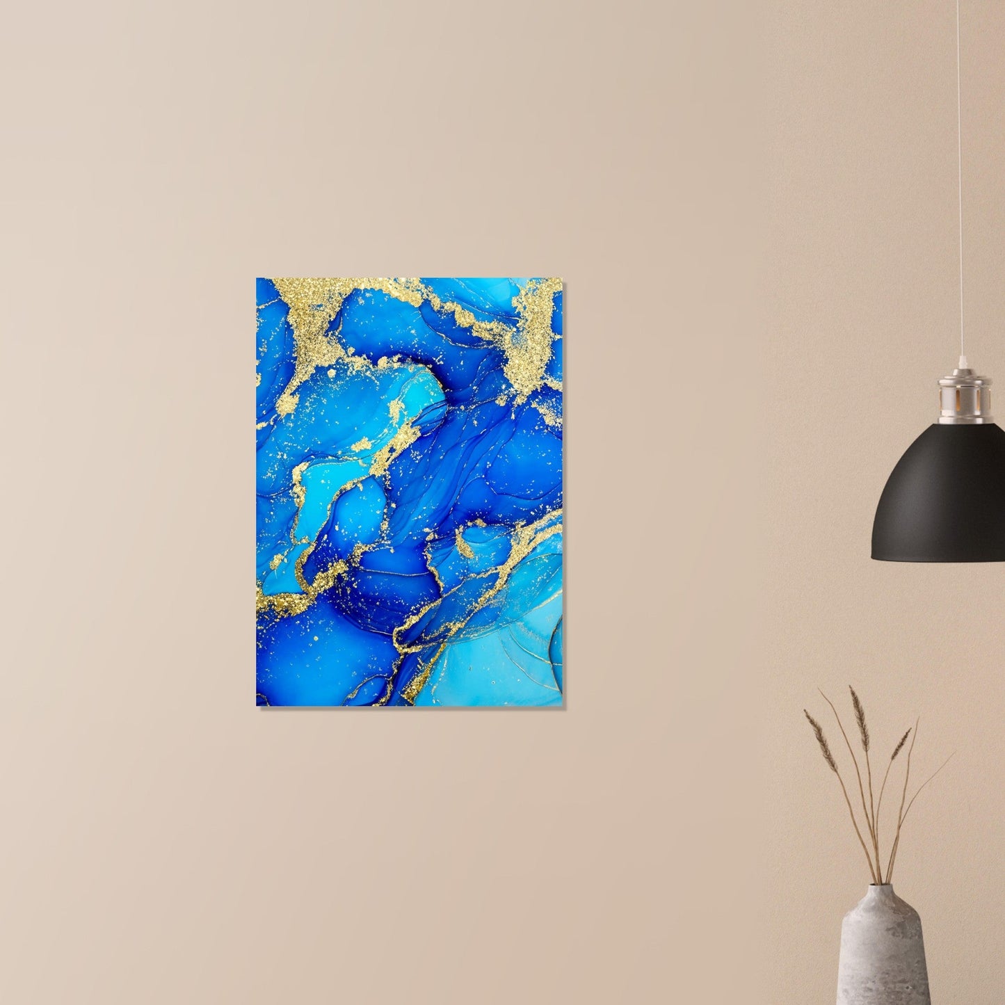 Marble 'Blue & Gold' - Premium Matte Paper Poster