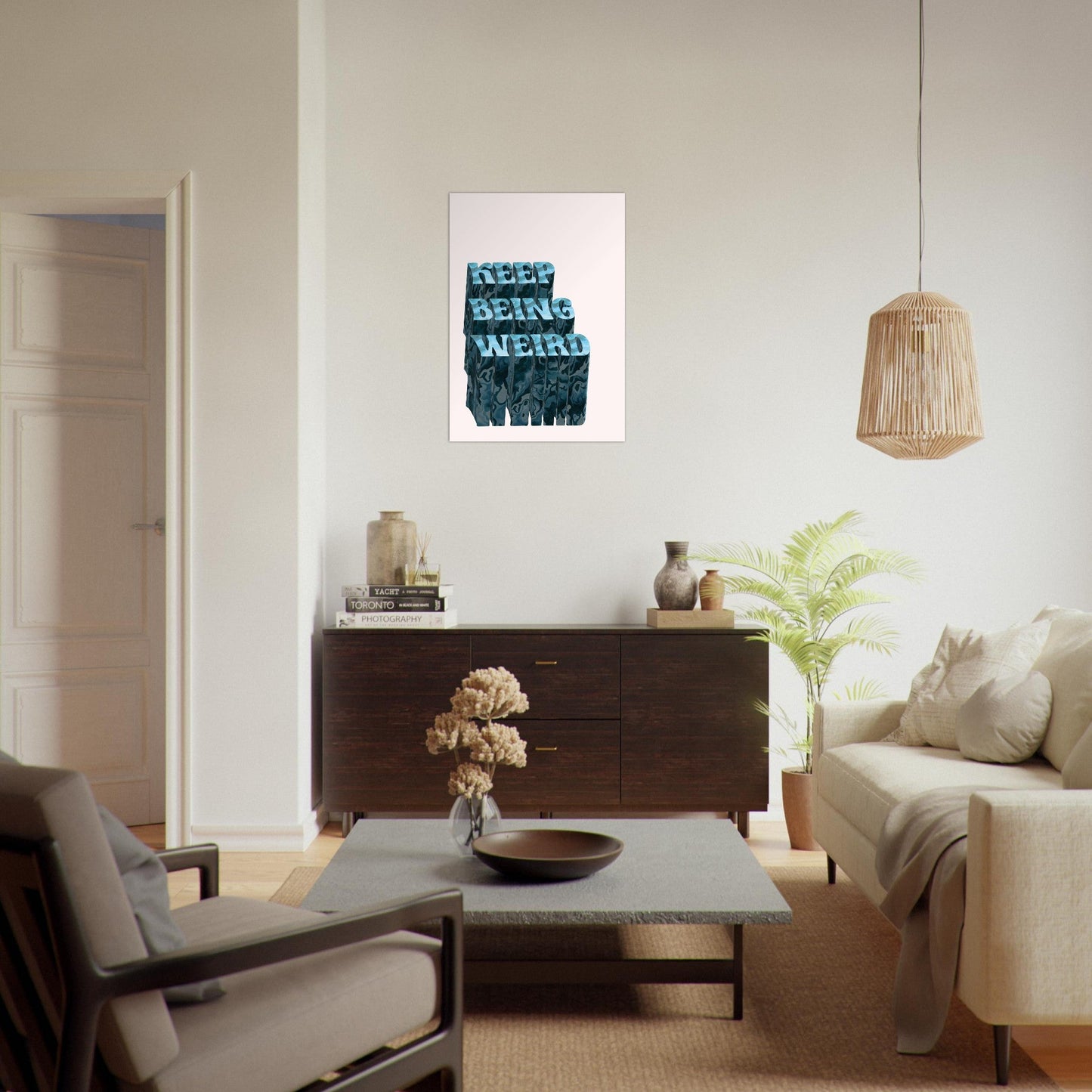 Sign 'Keep Being Weird' - Premium Matte Paper Poster