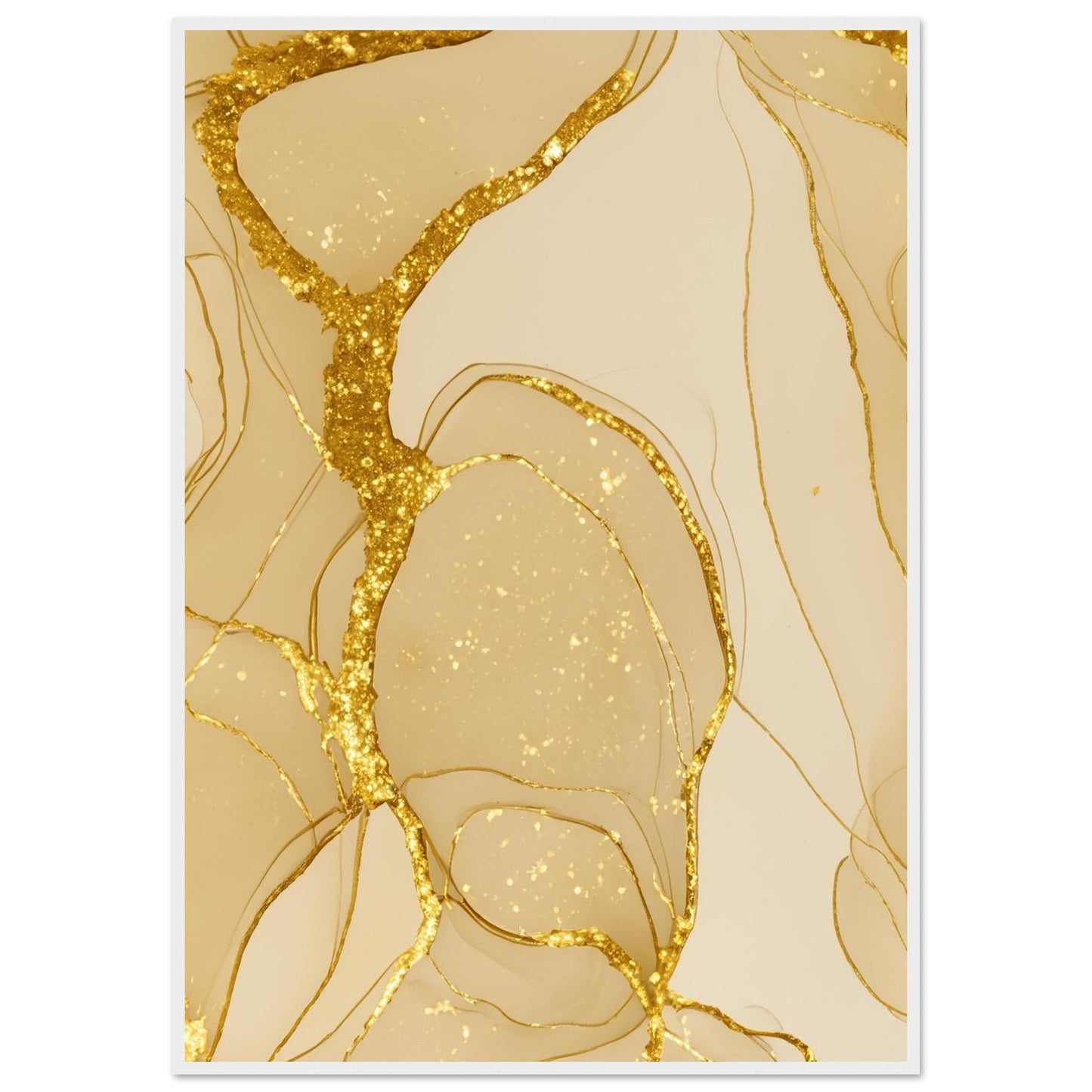 Marble 'Gold' - Premium Matte Paper Wooden Framed Poster