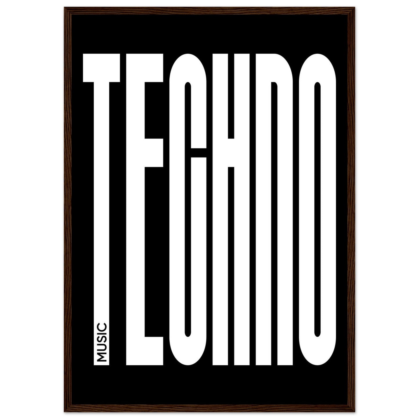 Music TECHNO - Premium Matte Paper Wooden Framed Poster