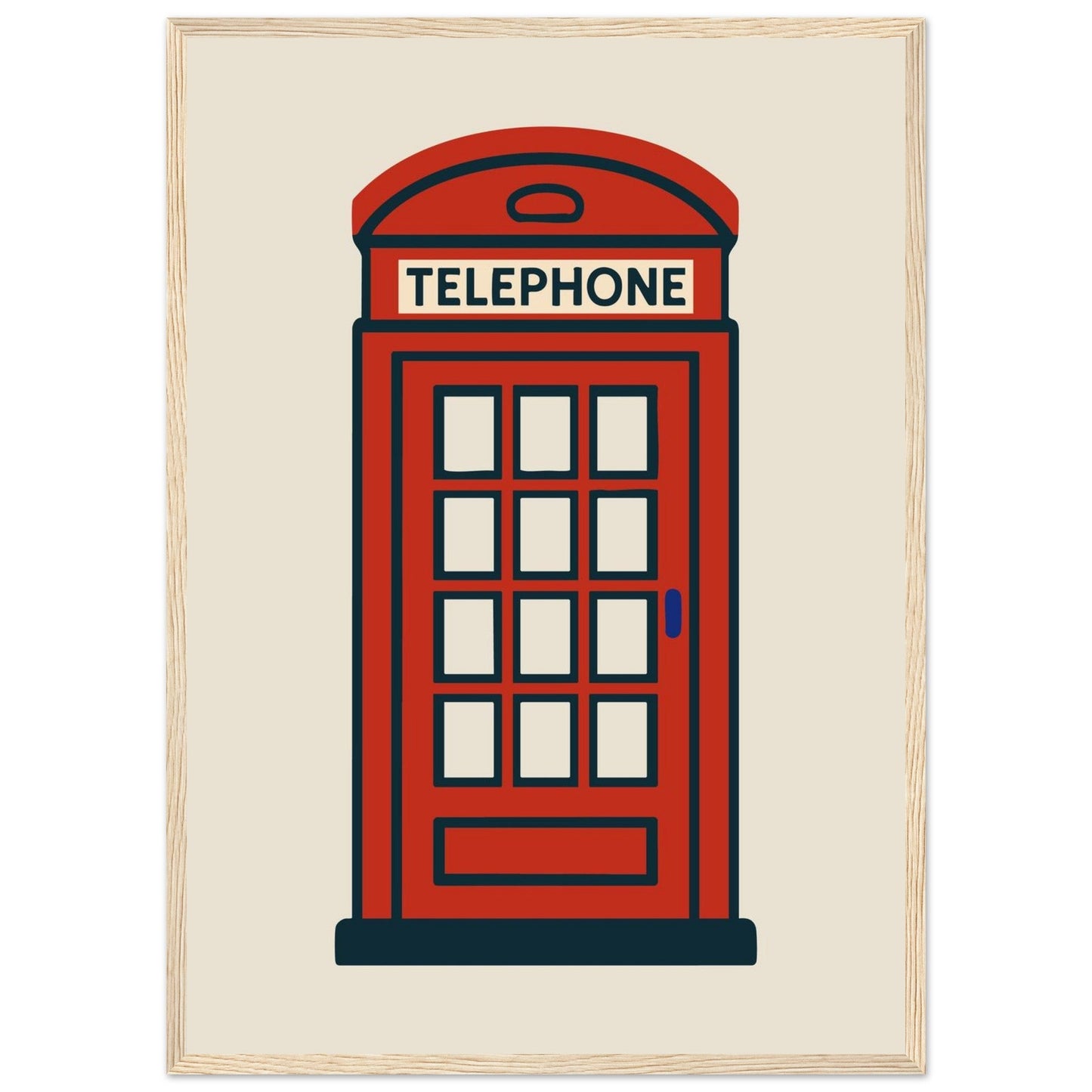 Cities/ Places 'Phone Box' - Premium Matte Paper Wooden Framed Poster