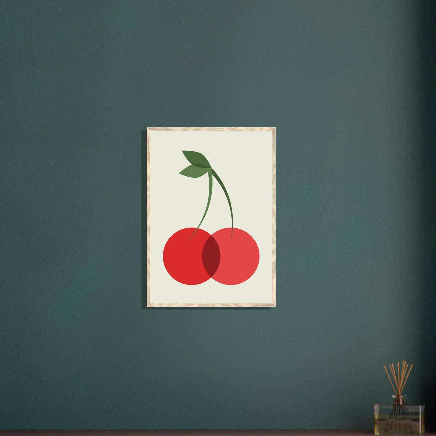 Fruity 'Cherries' - Premium Matte Paper Wooden Framed Poster