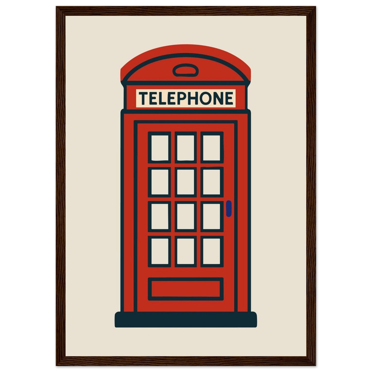 Cities/ Places 'Phone Box' - Premium Matte Paper Wooden Framed Poster