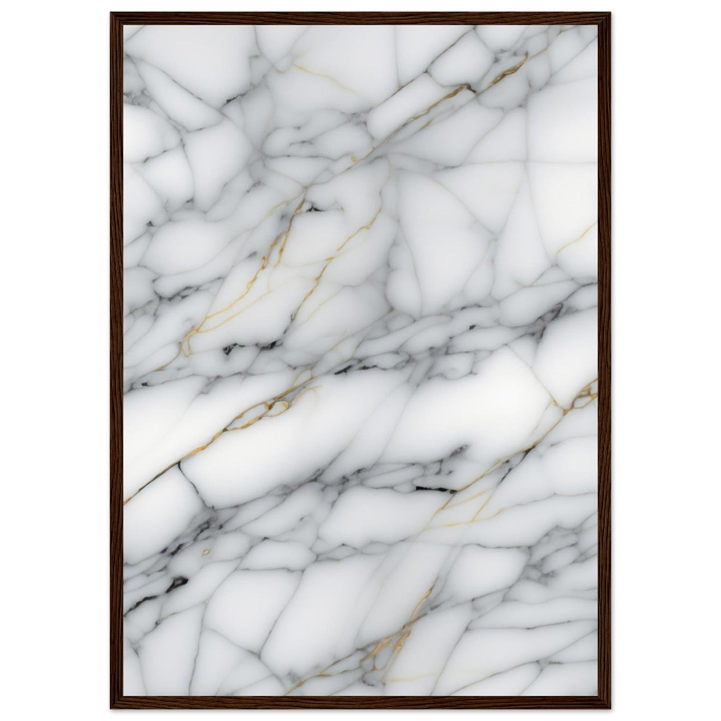 Marble 'Grey' - Premium Matte Paper Wooden Framed Poster