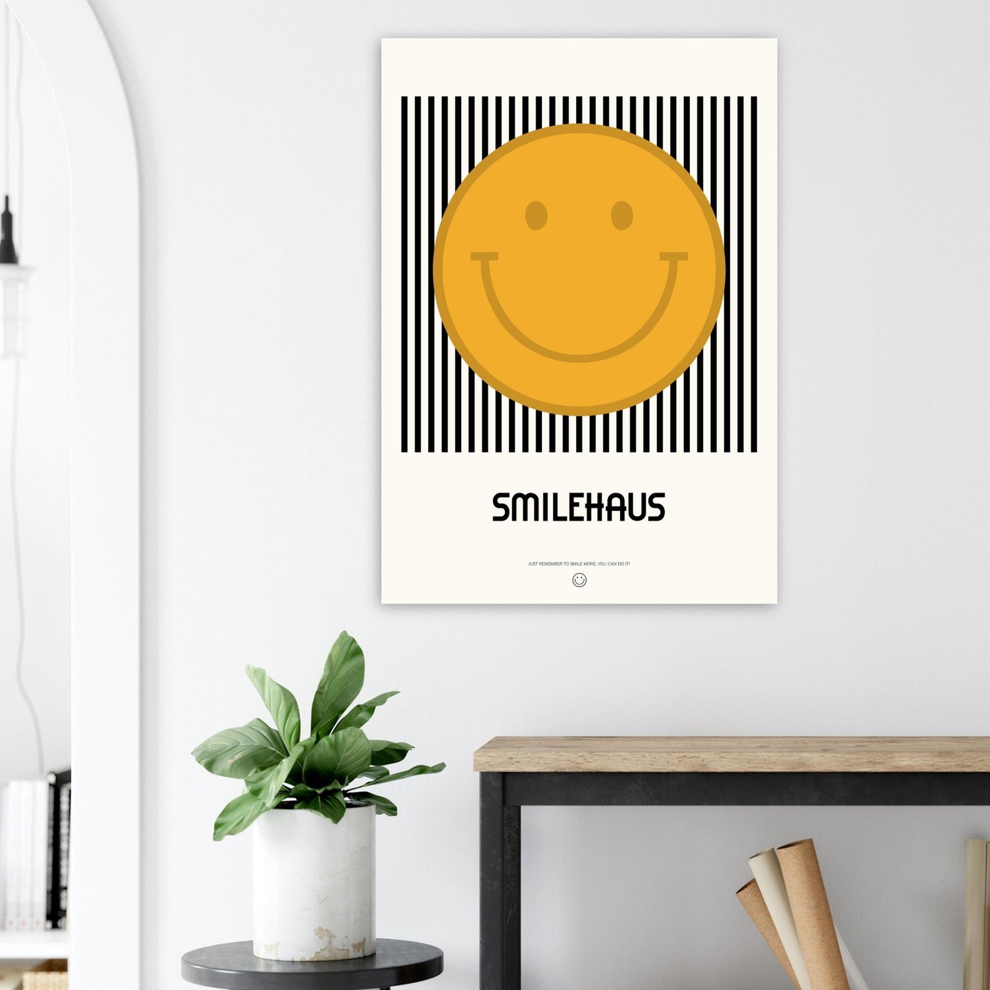 Yellow & Black 'Smilehaus' - Premium Matte Paper Poster