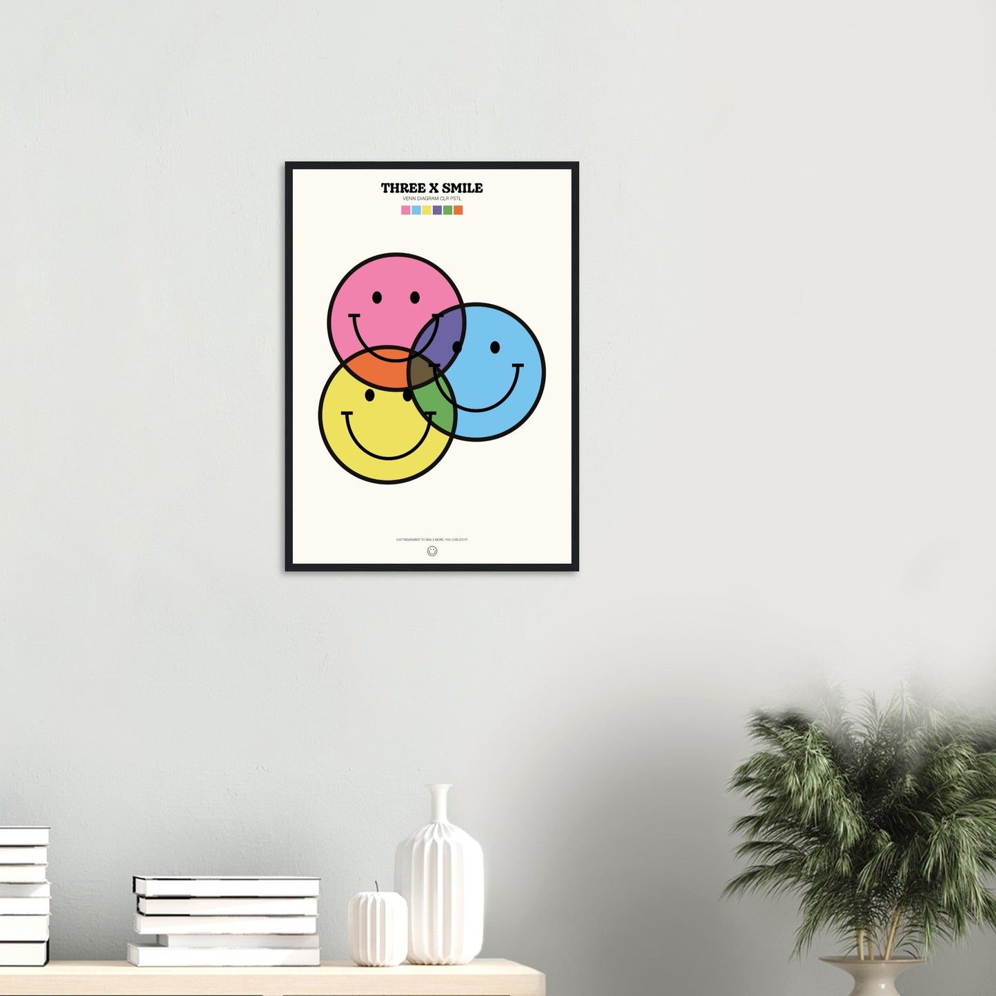 Smile 'Venn Diagram' ThreeX - Premium Matte Paper Wooden Framed Poster