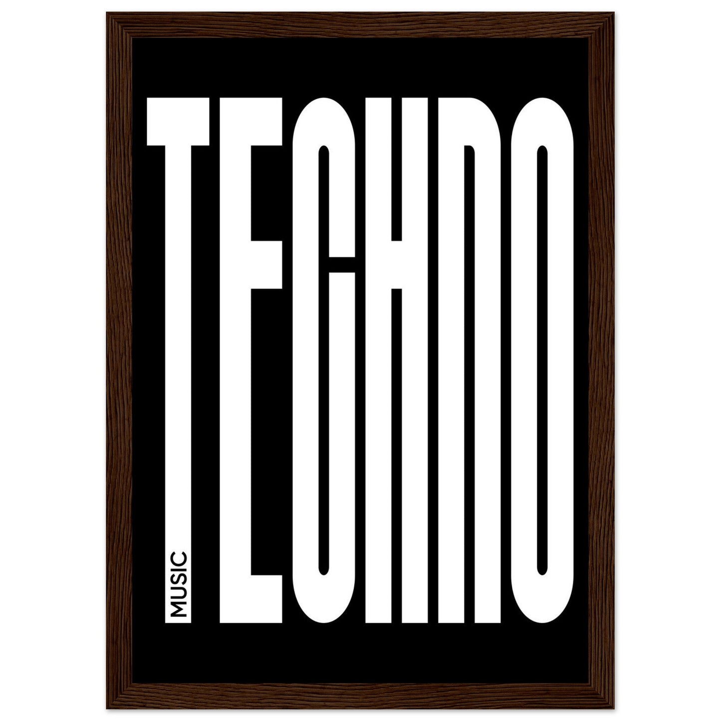 Music TECHNO - Premium Matte Paper Wooden Framed Poster