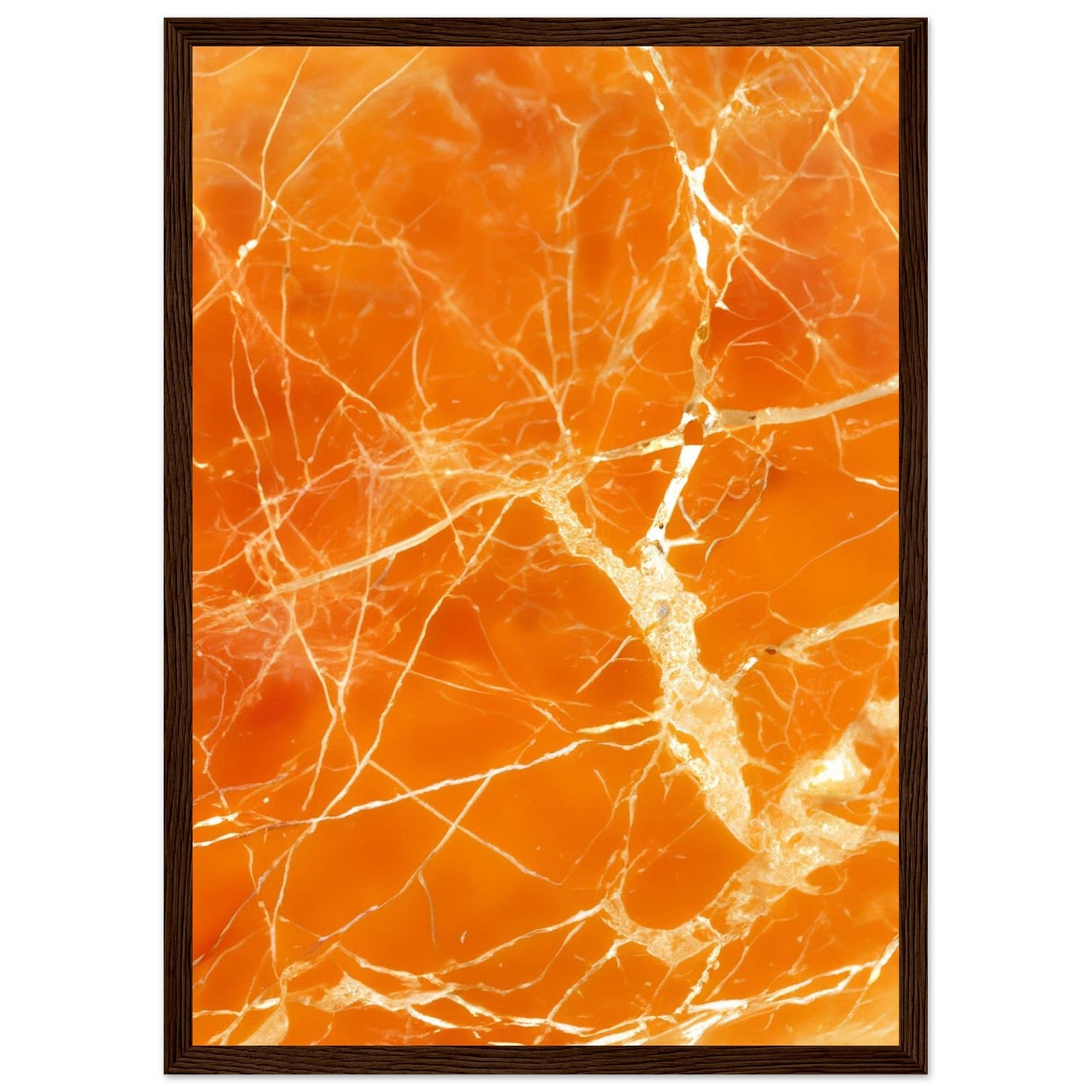 Marble 'Orange' - Premium Matte Paper Wooden Framed Poster