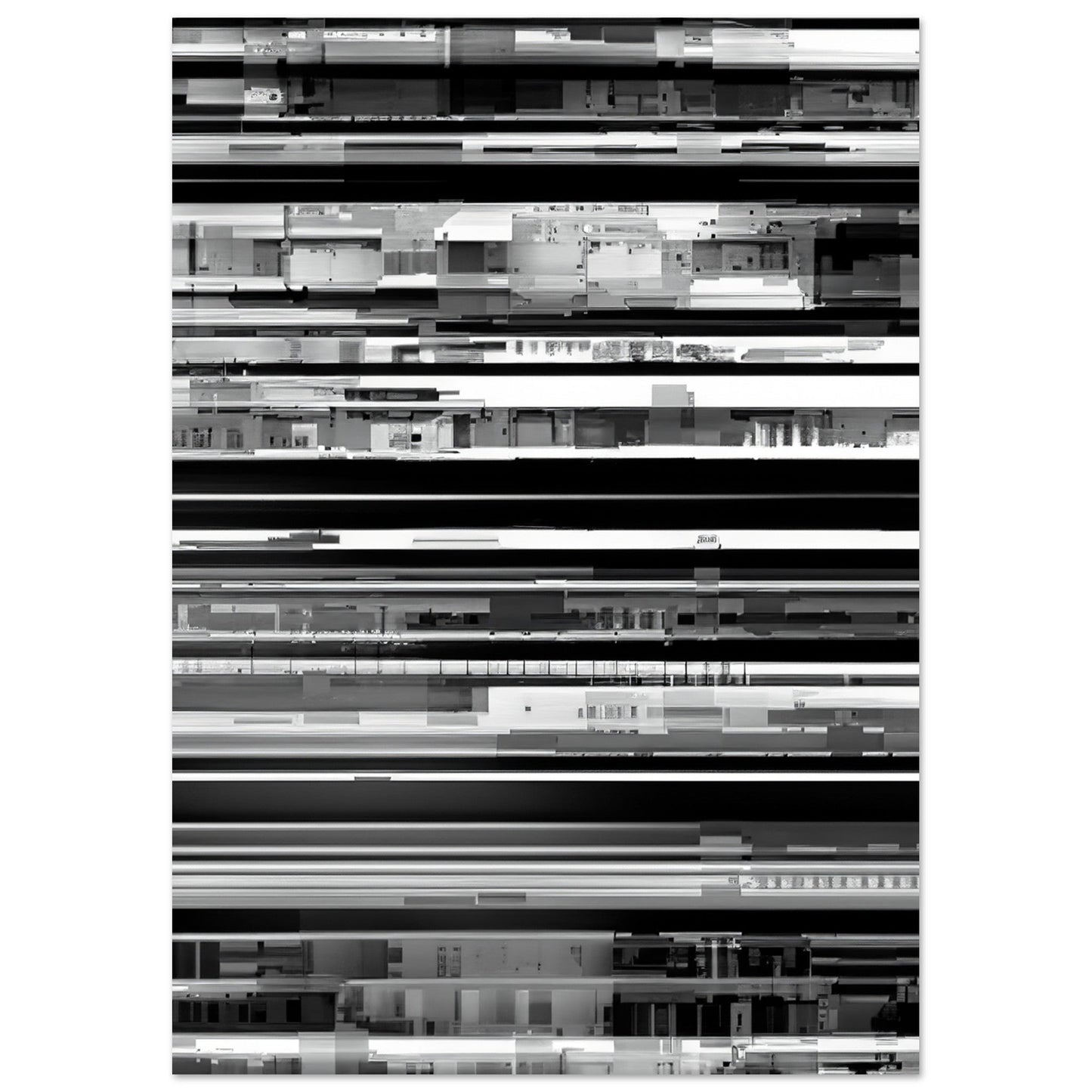Glitch 'Black & White' - Premium Matte Paper Poster
