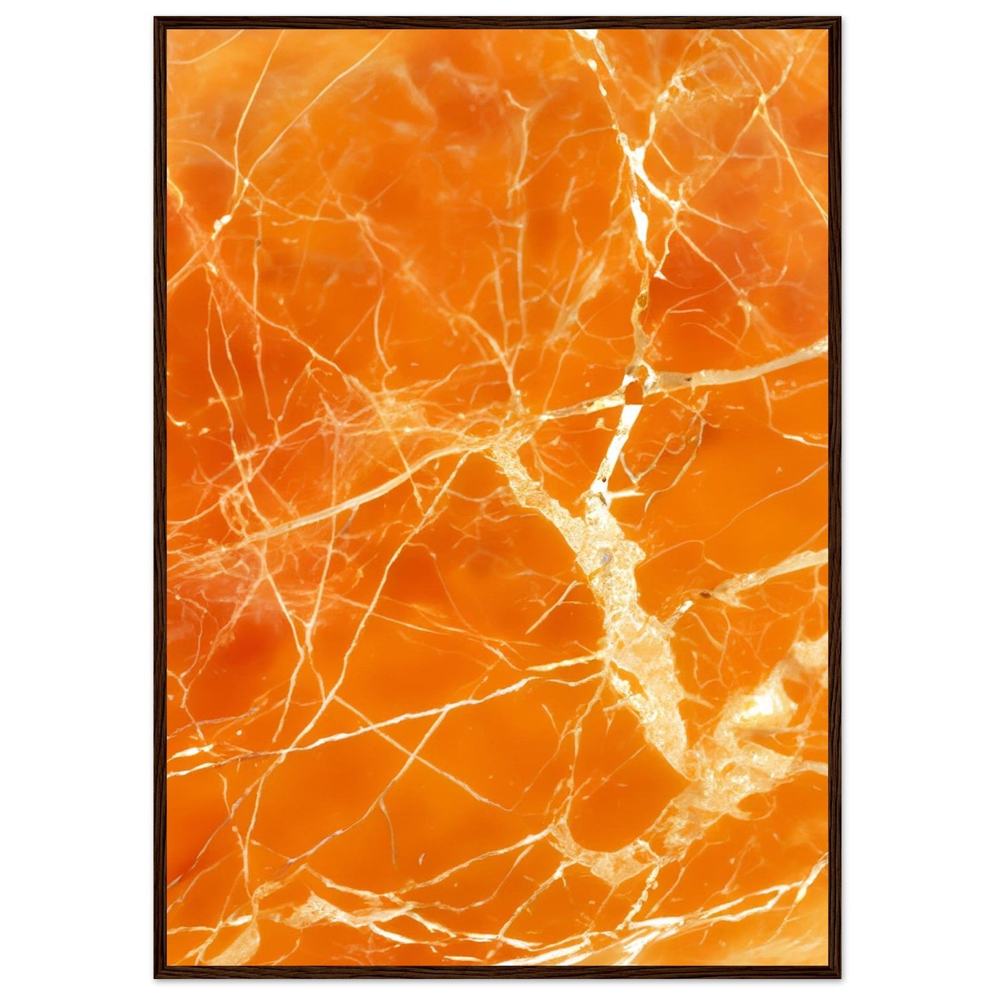 Marble 'Orange' - Premium Matte Paper Wooden Framed Poster