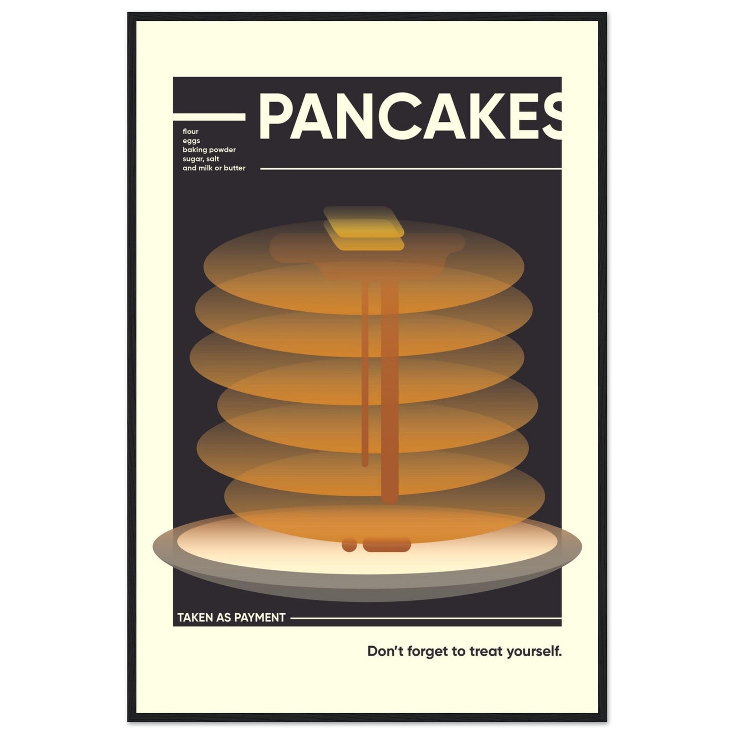 Pancakes - Premium Matte Paper Wooden Framed Poster