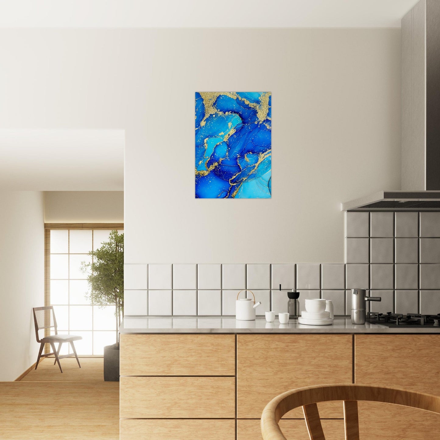 Marble 'Blue & Gold' - Premium Matte Paper Poster