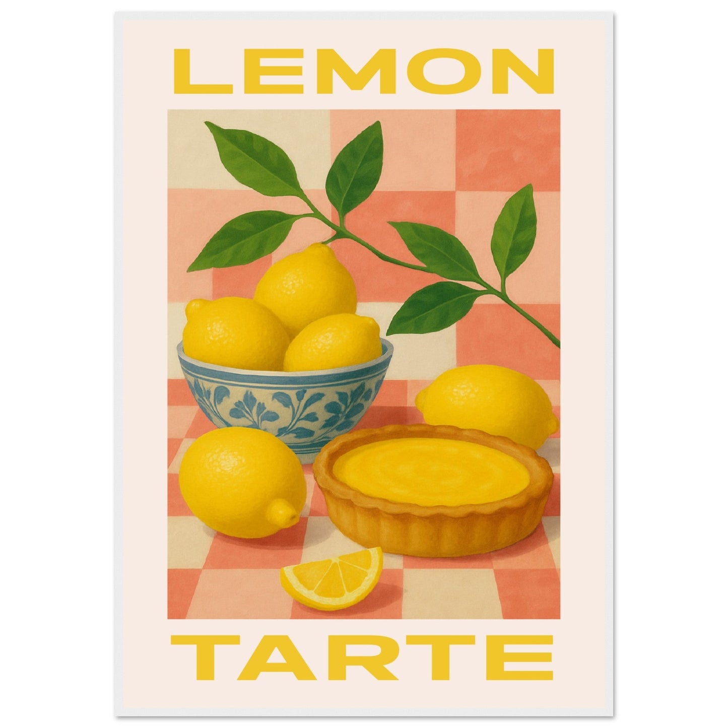 Fruity 'Lemon Tarte' - Premium Matte Paper Wooden Framed Poster