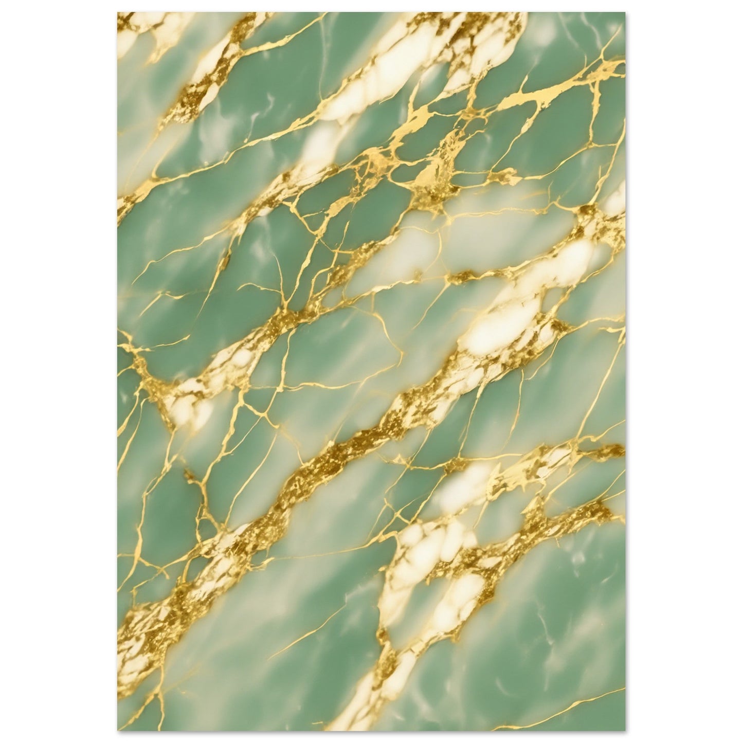 Marble 'Green & Gold' III - Premium Matte Paper Poster