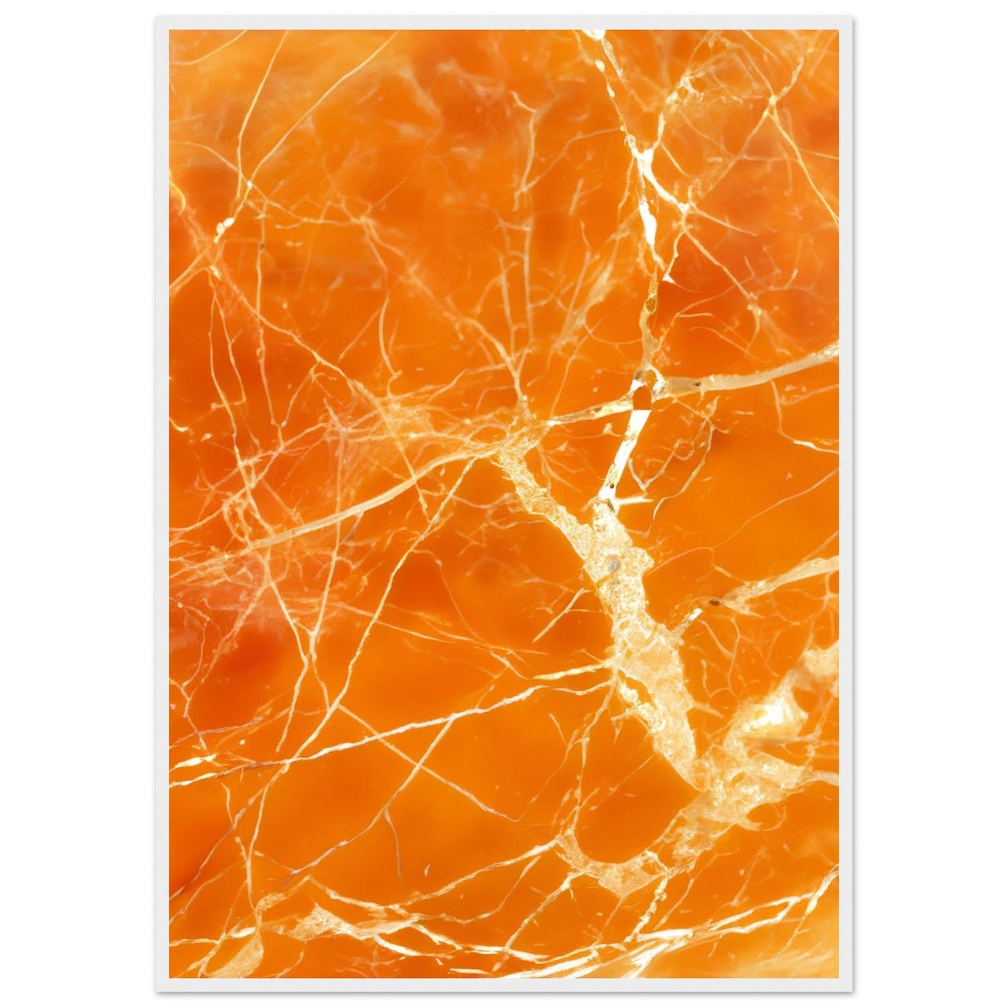 Marble 'Orange' - Premium Matte Paper Wooden Framed Poster