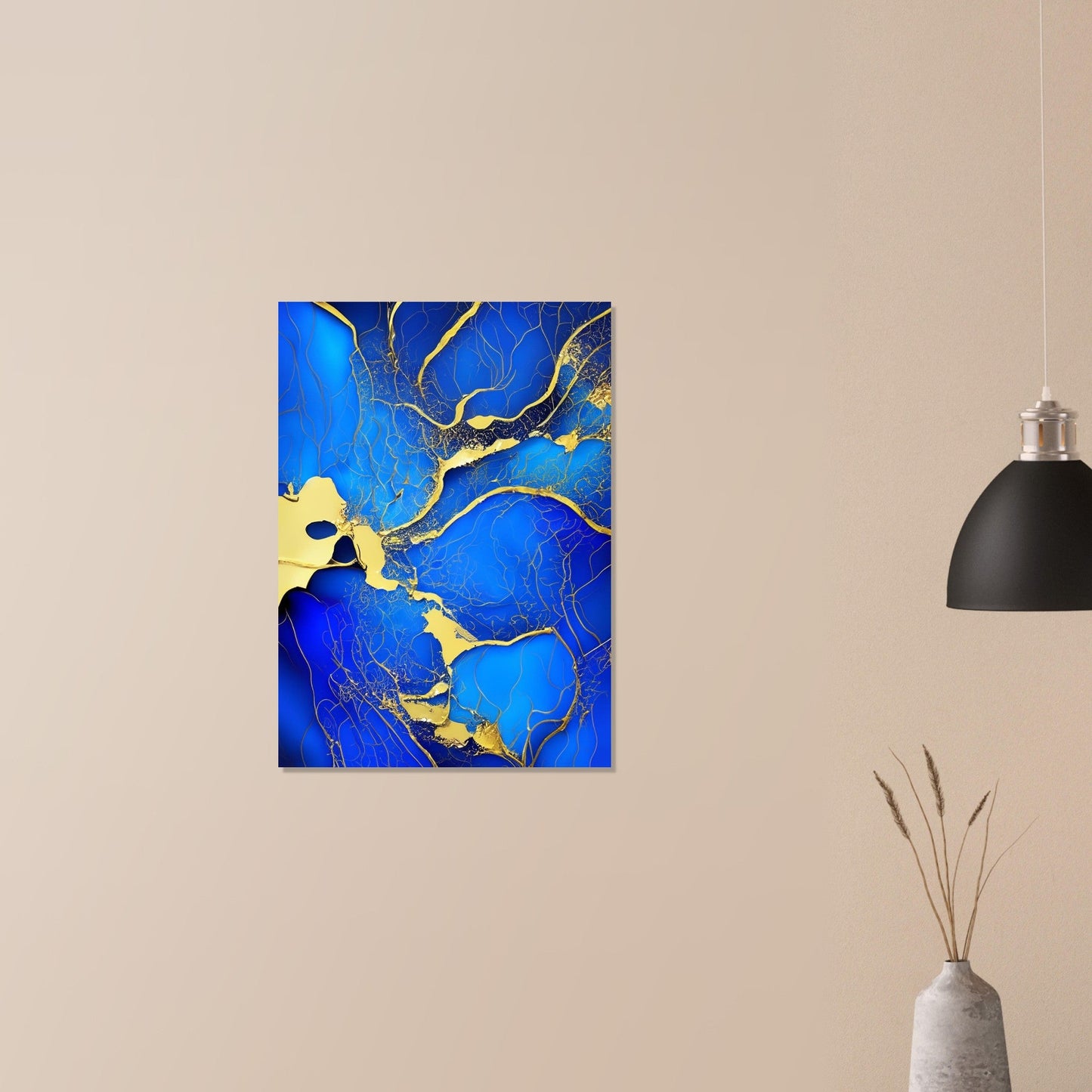 Marble 'Blue & Gold' II - Premium Matte Paper Poster
