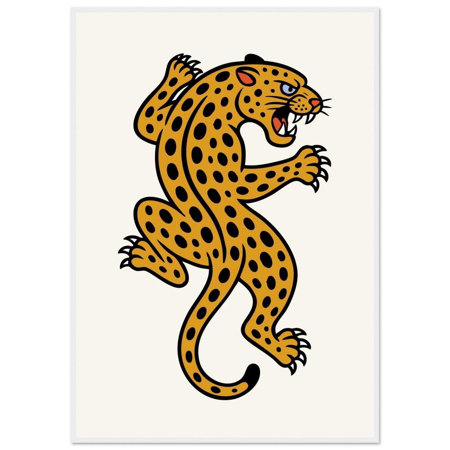 Leopard Traditional - Premium Matte Paper Wooden Framed Poster