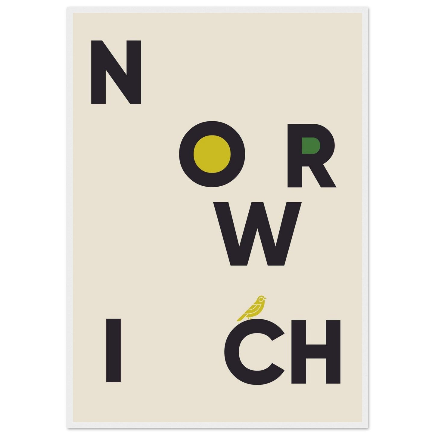 Cities/ Places 'Norwich' - Premium Matte Paper Wooden Framed Poster