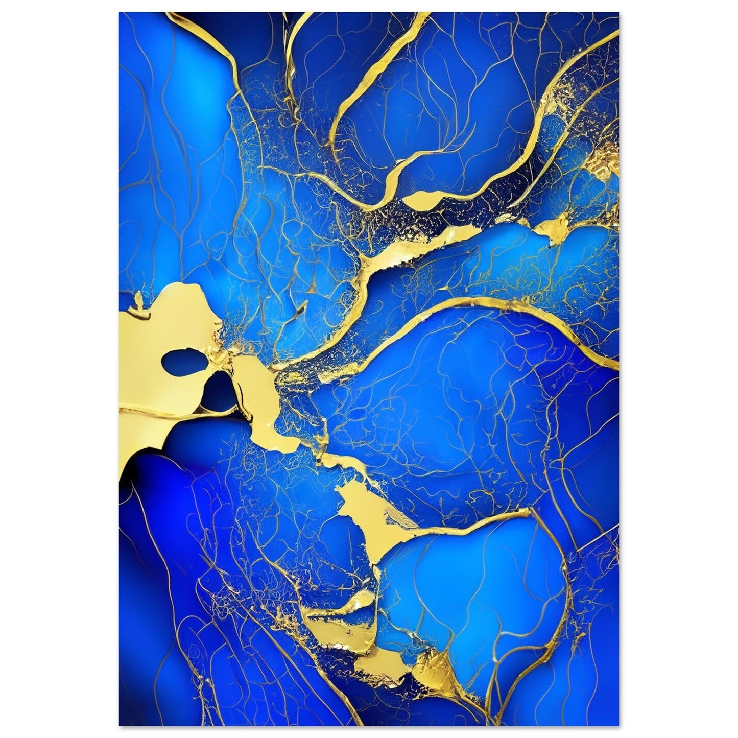 Marble 'Blue & Gold' II - Premium Matte Paper Poster