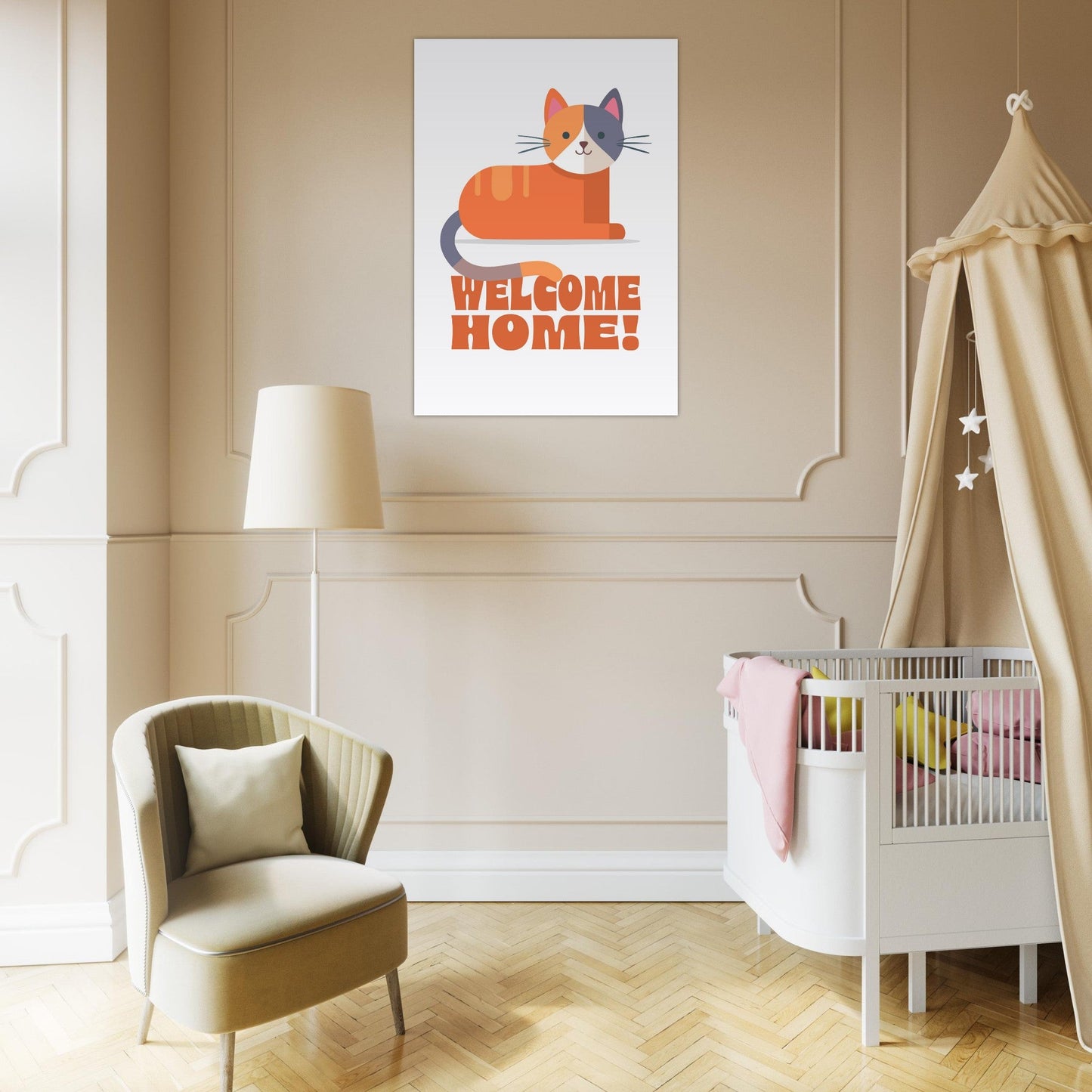 'Welcome Home!' (Cat) - Premium Matte Paper Poster