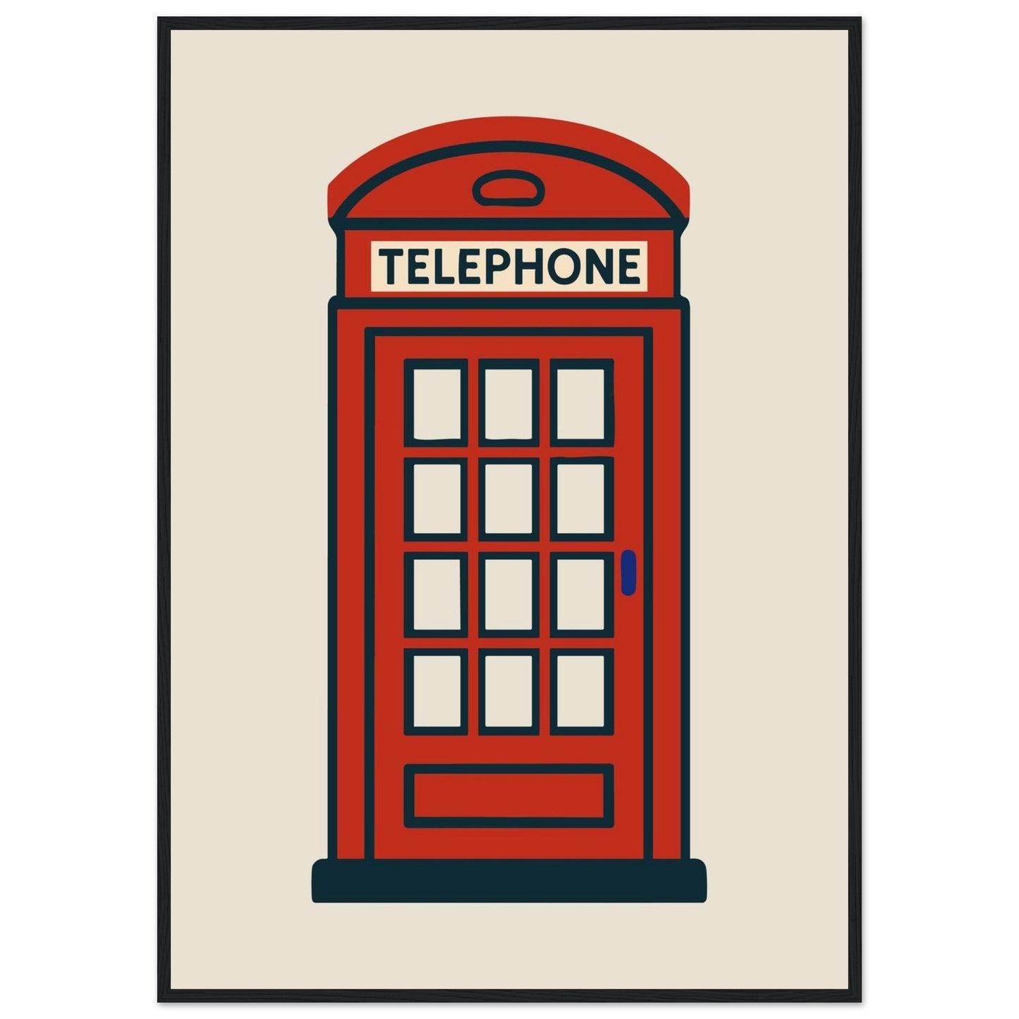 Cities/ Places 'Phone Box' - Premium Matte Paper Wooden Framed Poster