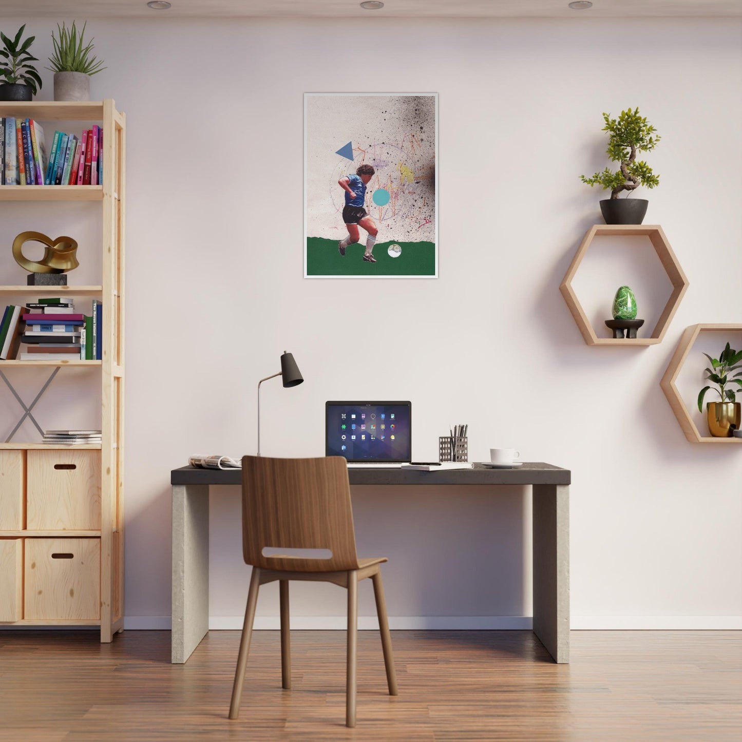 Ed Dickinson 'Football' - Premium Matte Paper Wooden Framed Poster