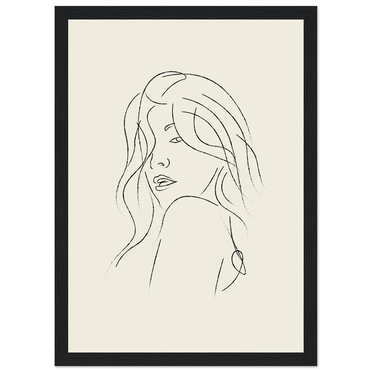 Line Art 'The Pose' - Premium Matte Paper Wooden Framed Poster