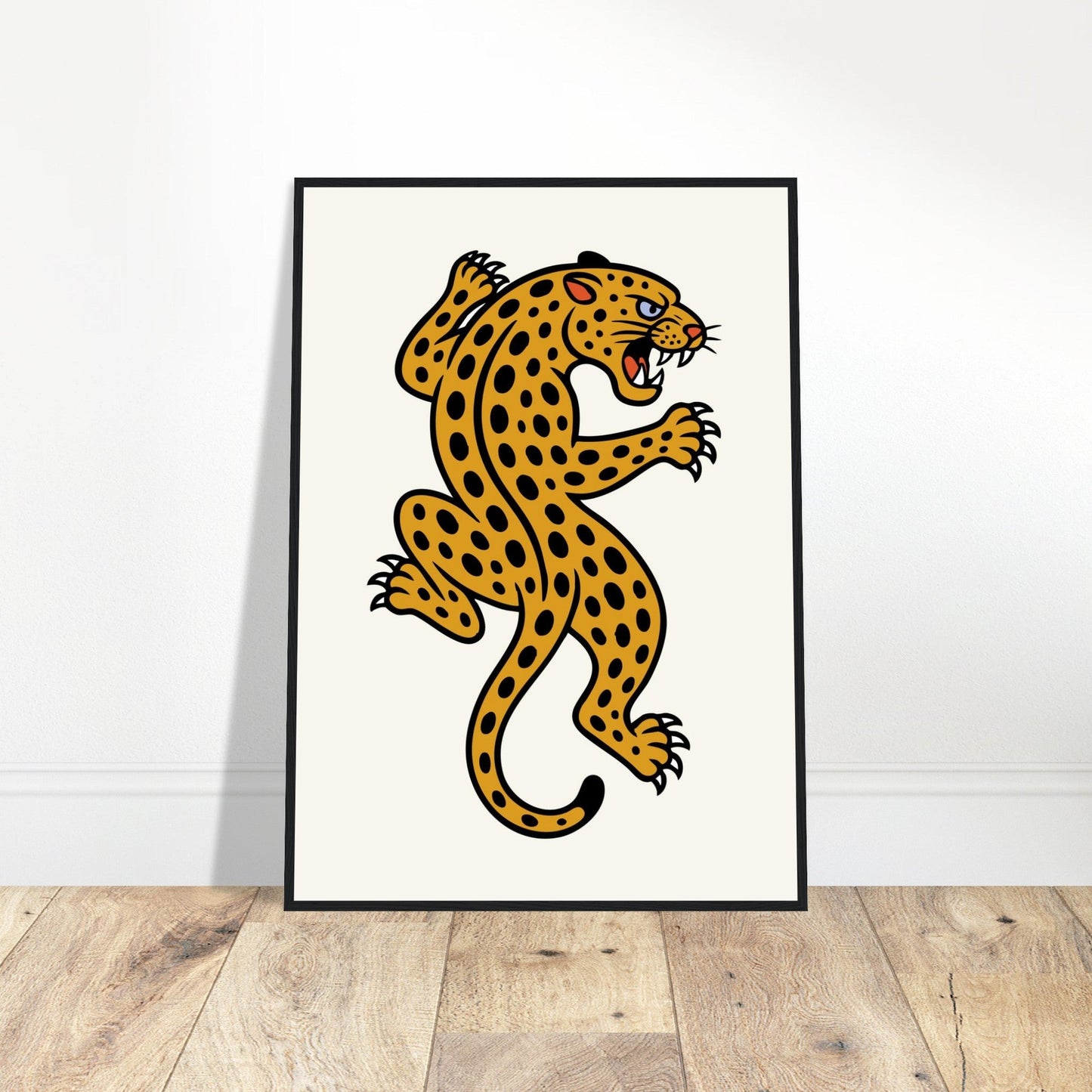 Leopard Traditional - Premium Matte Paper Wooden Framed Poster