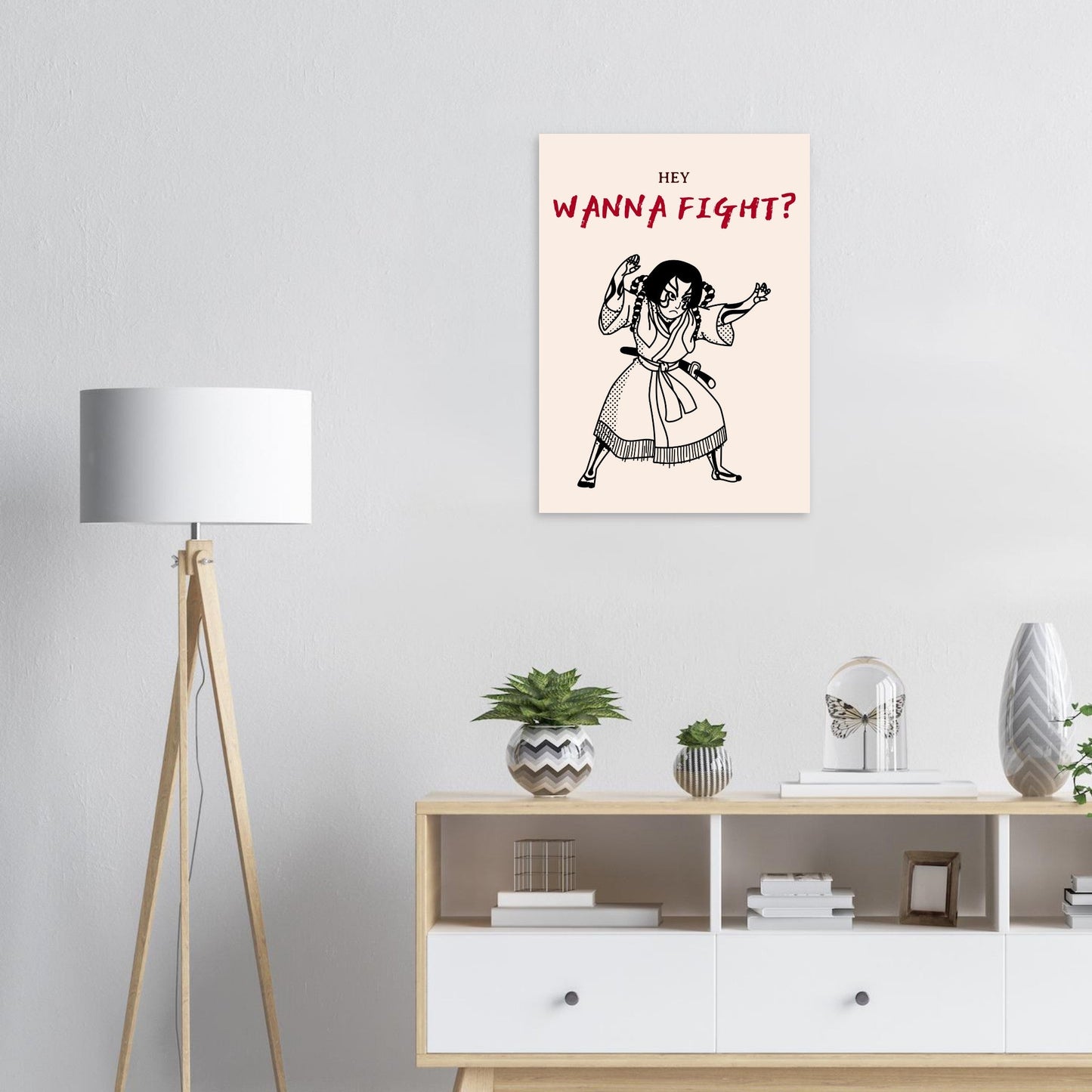 Graphic 'Wanna Fight?' - Premium Matte Paper Poster