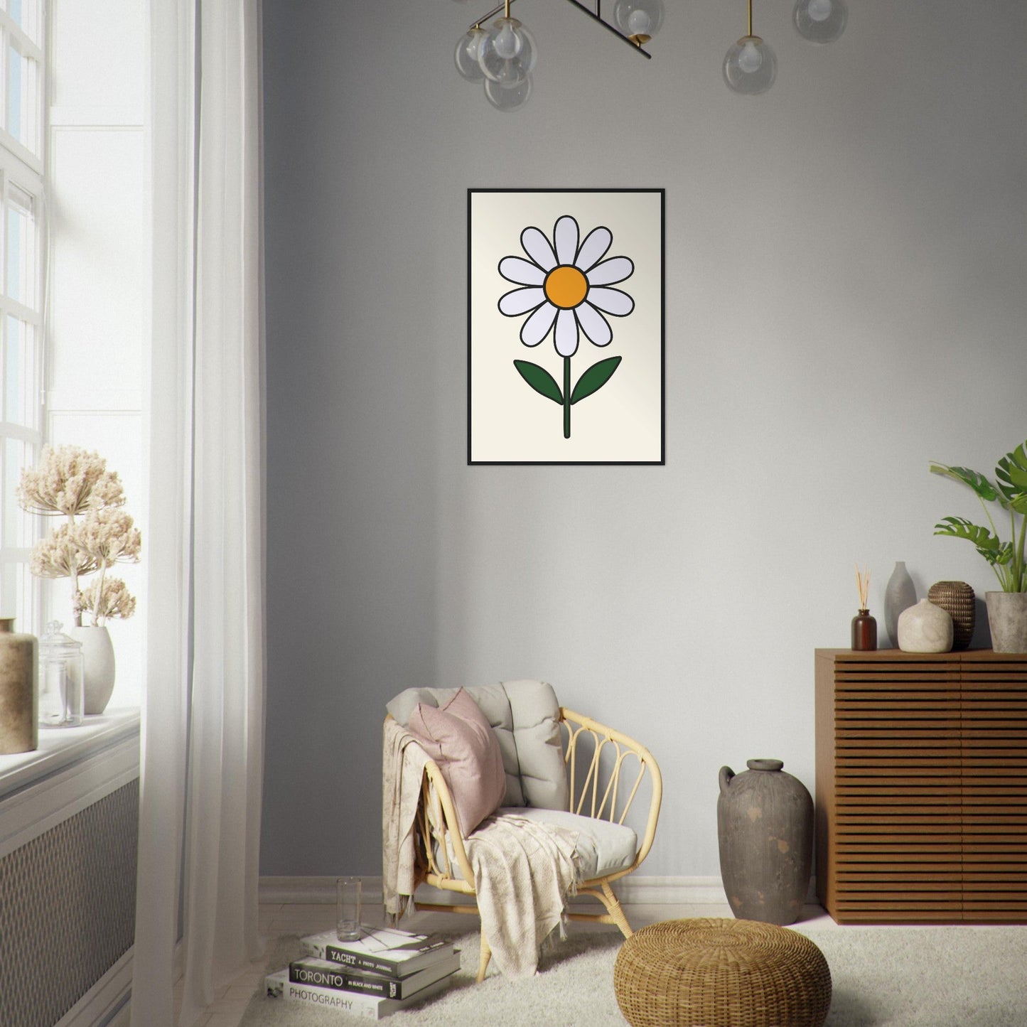 Daisy Flower - Premium Matte Paper Wooden Framed Poster