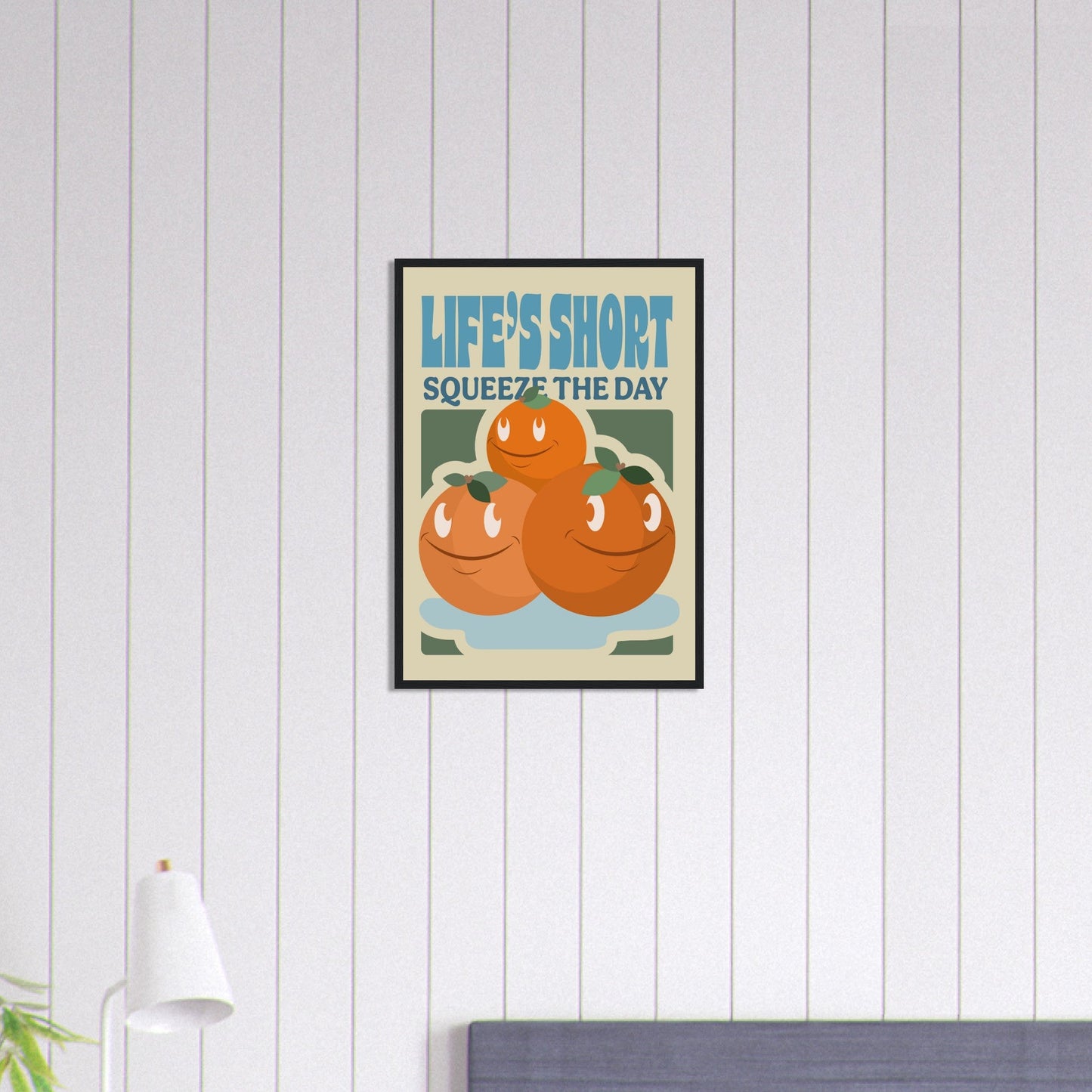 Fruity 'Squeeze The Day' - Premium Matte Paper Wooden Framed Poster