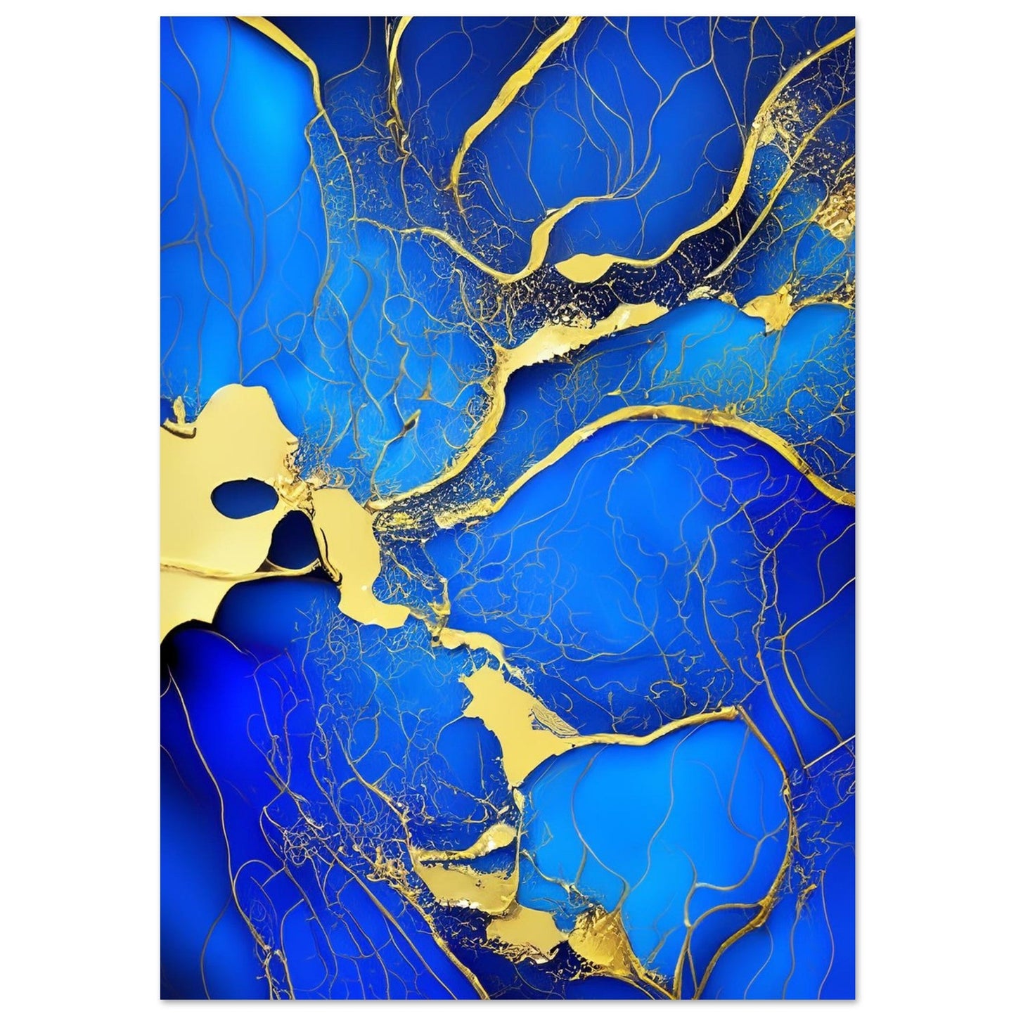 Marble 'Blue & Gold' II - Premium Matte Paper Poster