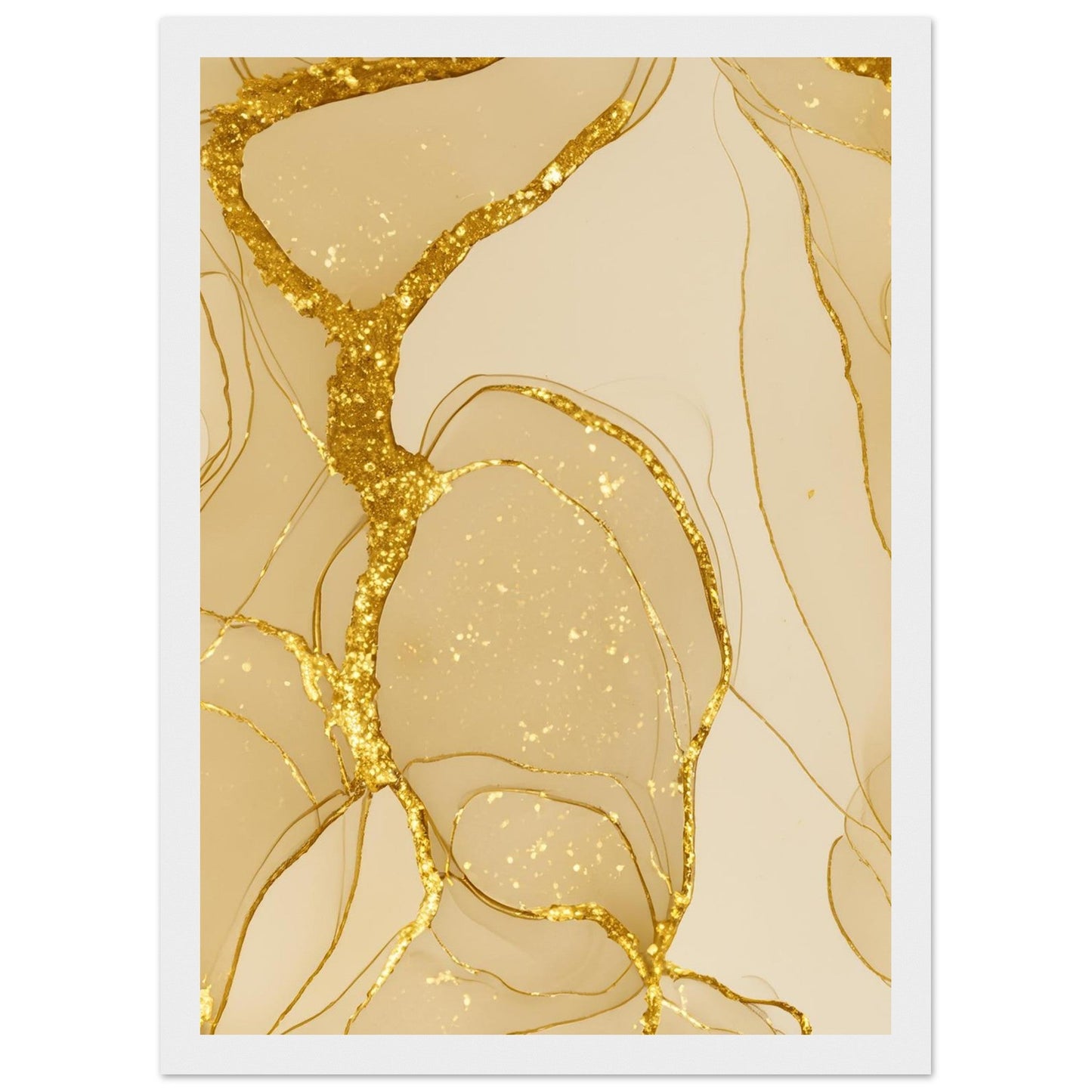 Marble 'Gold' - Premium Matte Paper Wooden Framed Poster