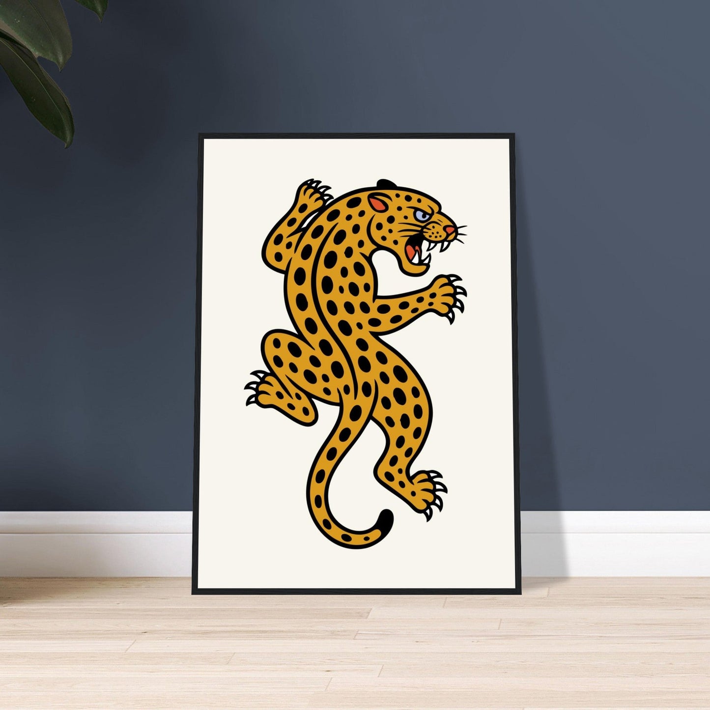 Leopard Traditional - Premium Matte Paper Wooden Framed Poster