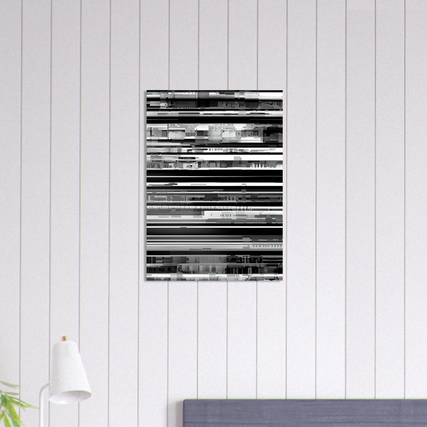 Glitch 'Black & White' - Premium Matte Paper Poster