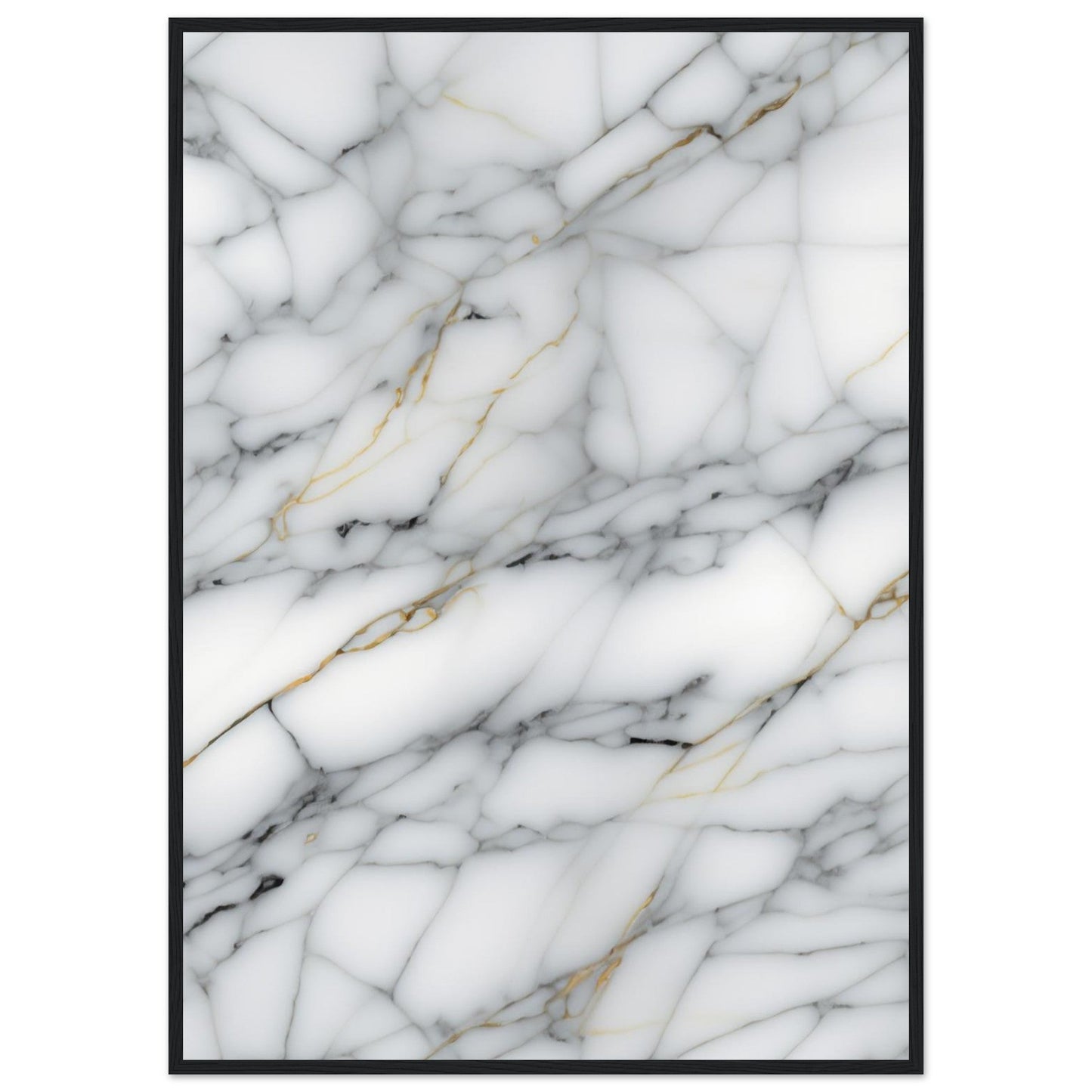 Marble 'Grey' - Premium Matte Paper Wooden Framed Poster