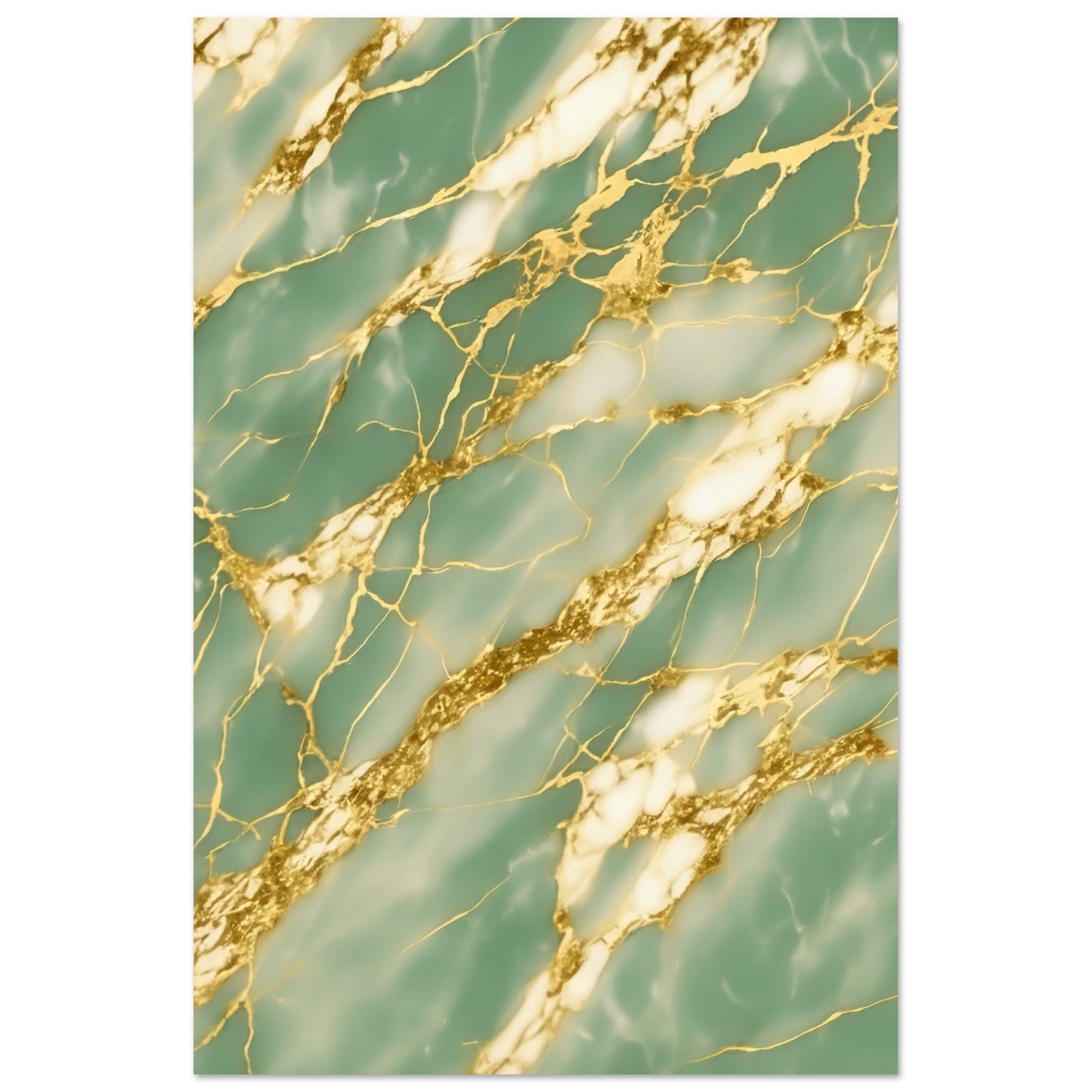 Marble 'Green & Gold' III - Premium Matte Paper Poster
