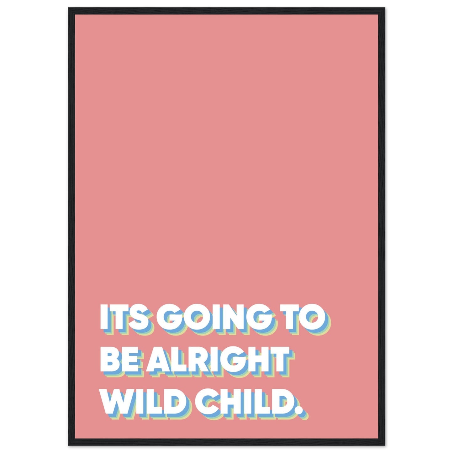 Sign 'Wild Child' - Premium Matte Paper Wooden Framed Poster